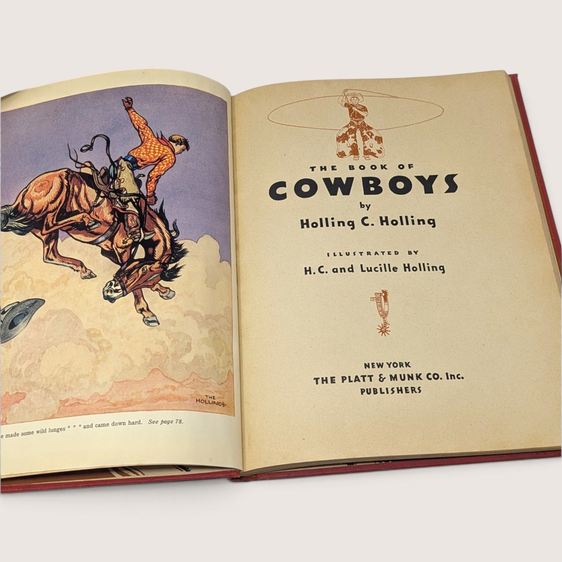 1936 The Book of Cowboys Holling C Holling Hardcover Book
