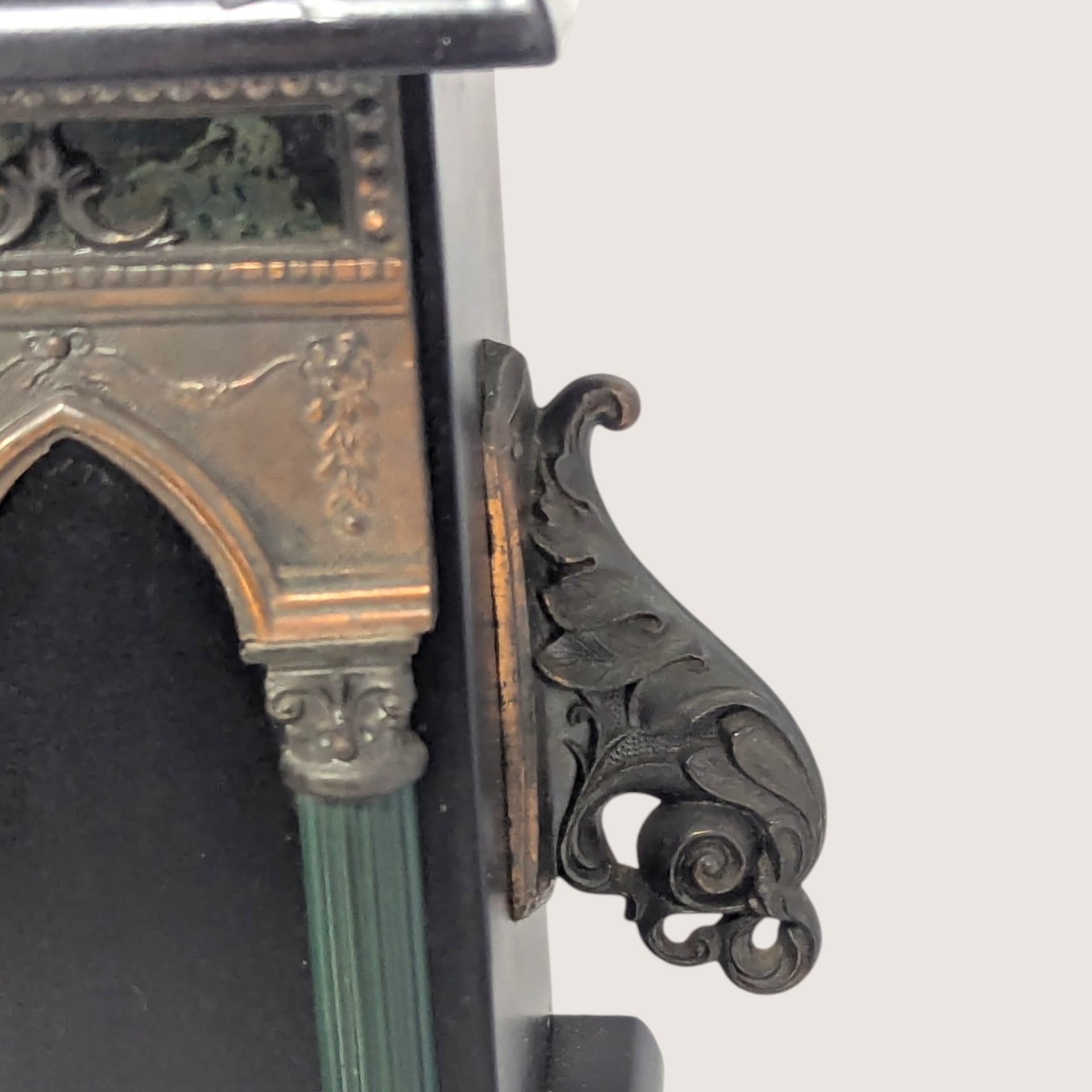 Antique E.N. Welch Mantle Clock Black Finish Architectural Case Not Working