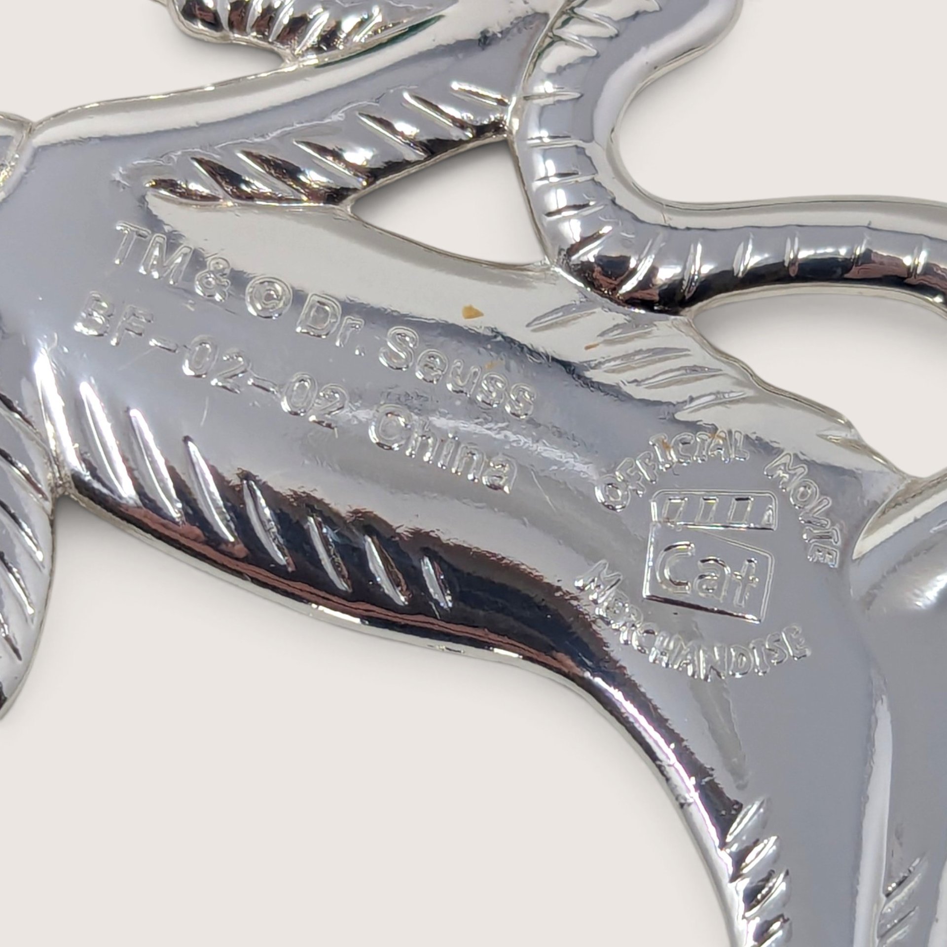 Vintage Cat in the Hat Silver Plated Ornament Pair