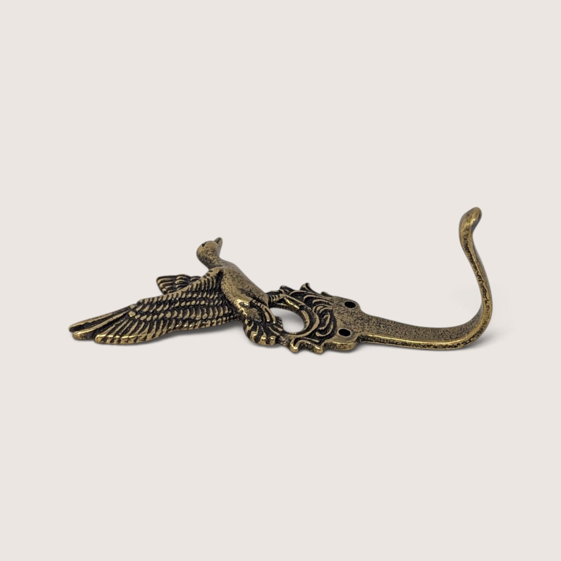 Set of 4 Vintage Brass Duck Wall Hooks