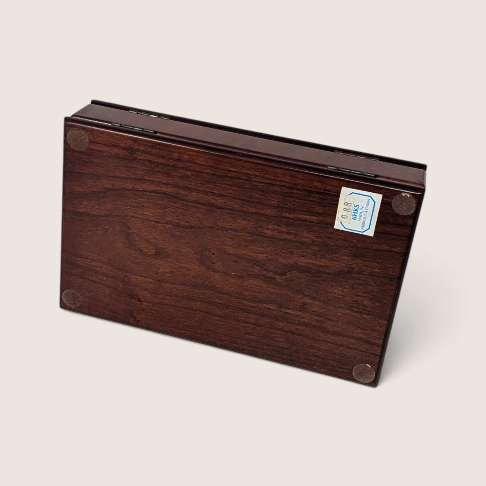 Vintage Wooden Pinochle Card Box and Hoyle Decks