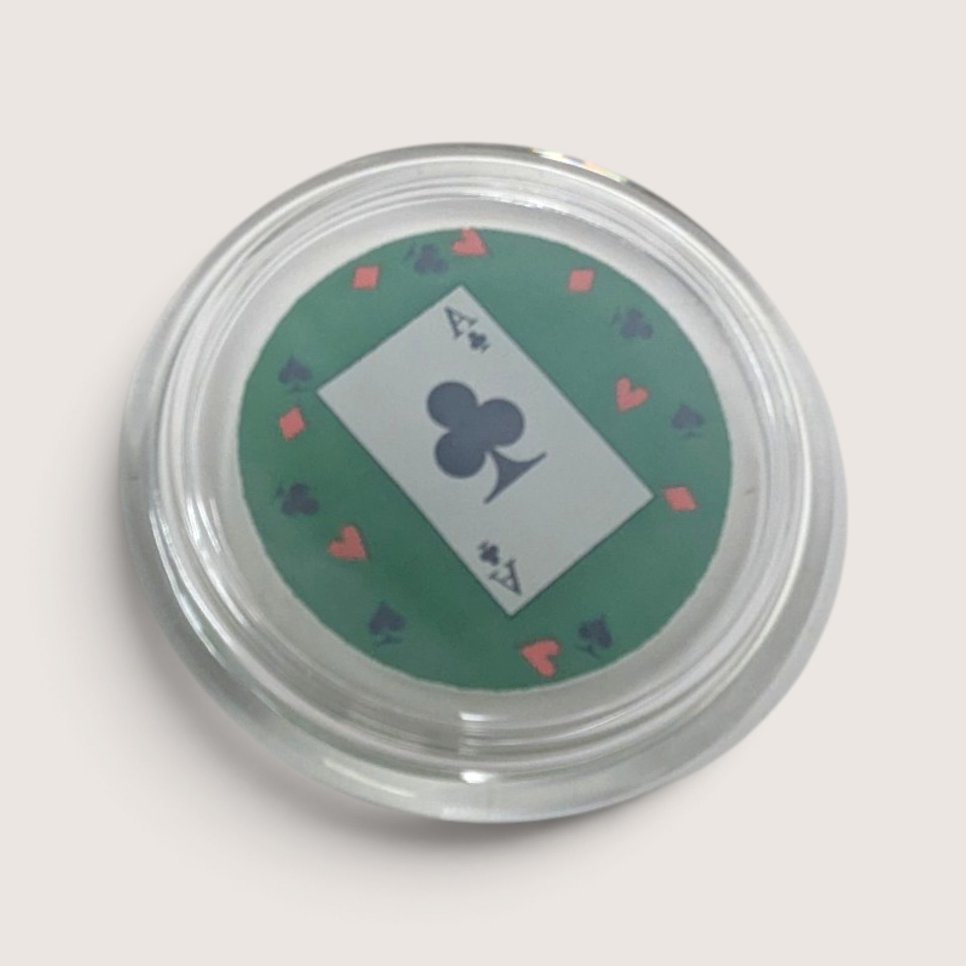 Vintage Set Of 8 Glass Playing Card Coasters