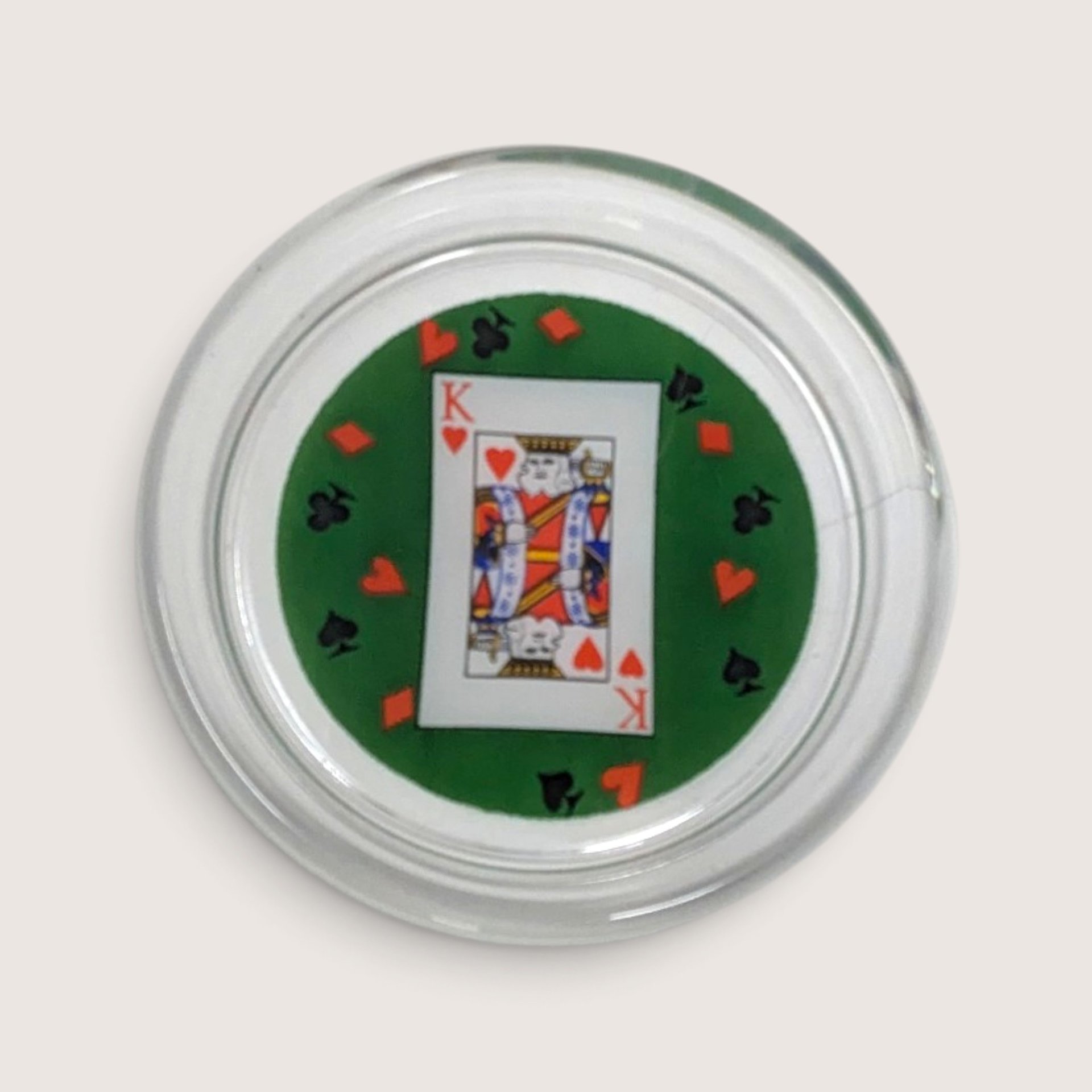 Vintage Set Of 8 Glass Playing Card Coasters