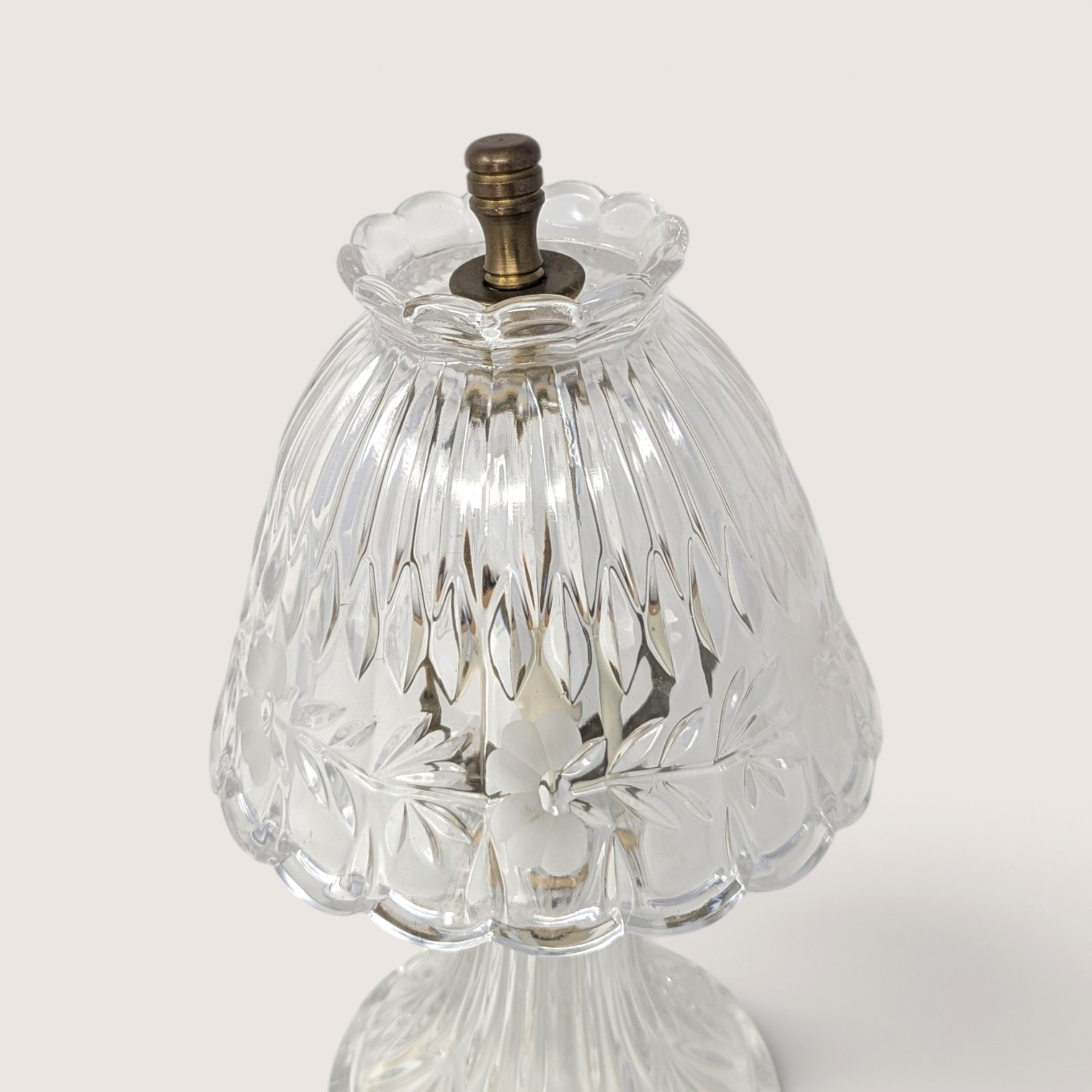 Vintage Clear Cut Glass Boudoir Lamp