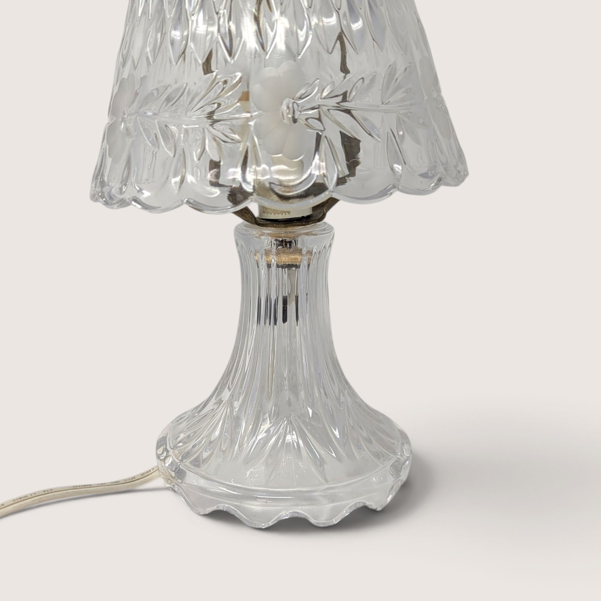 Vintage Clear Cut Glass Boudoir Lamp