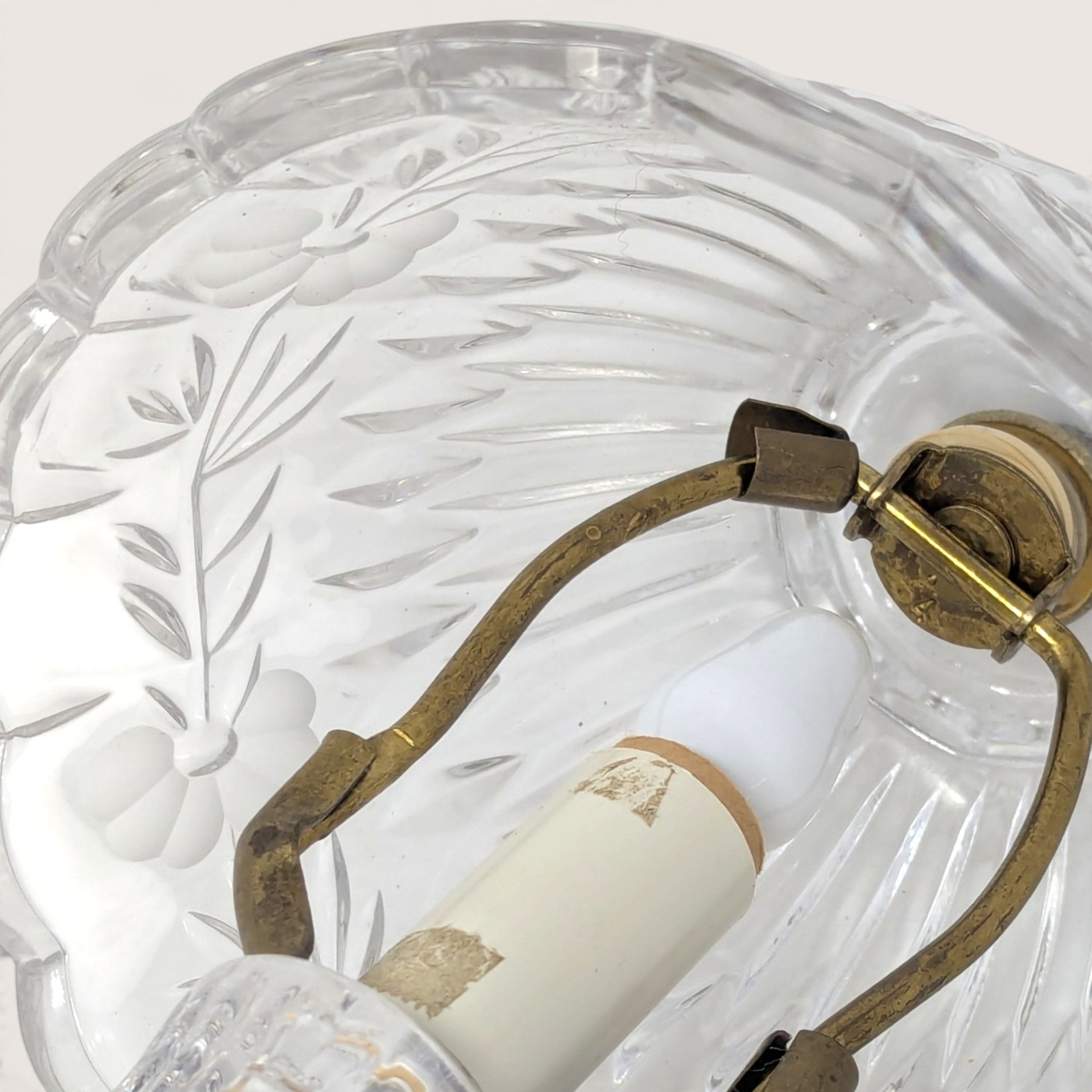 Vintage Clear Cut Glass Boudoir Lamp