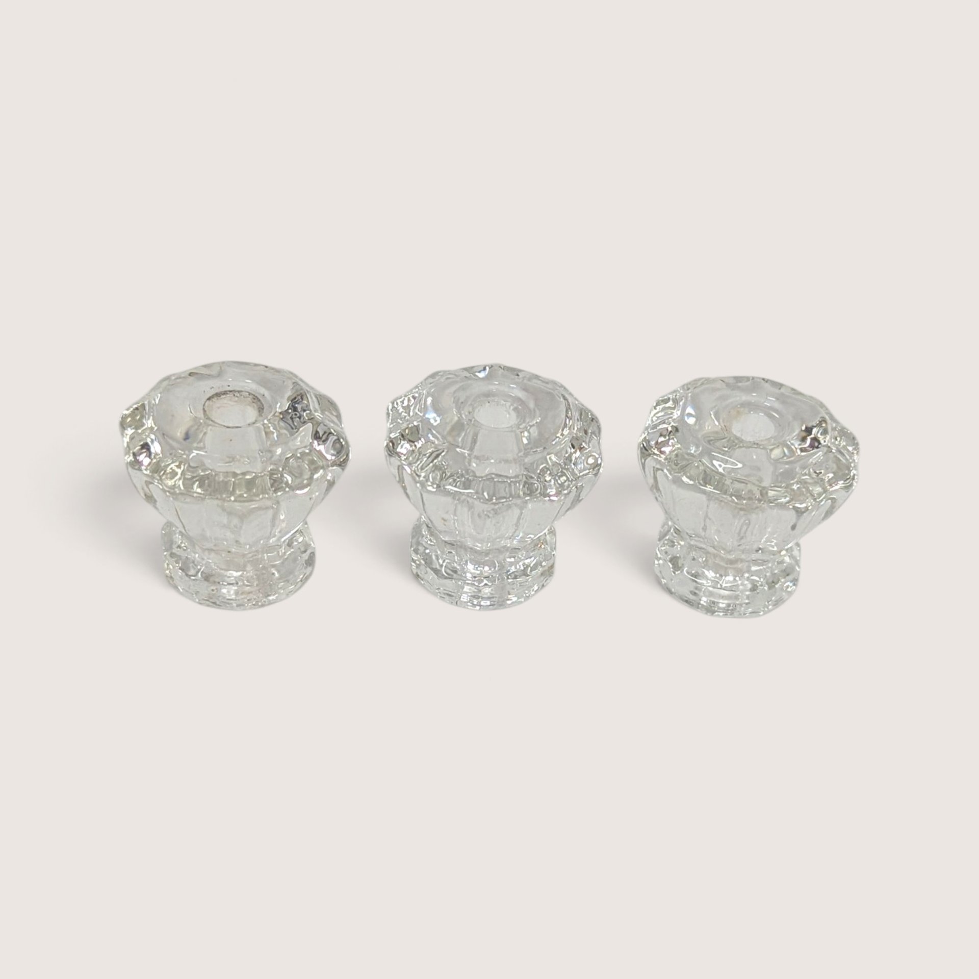 Vintage Assorted Clear Glass Cabinet Knobs And Pull Lot
