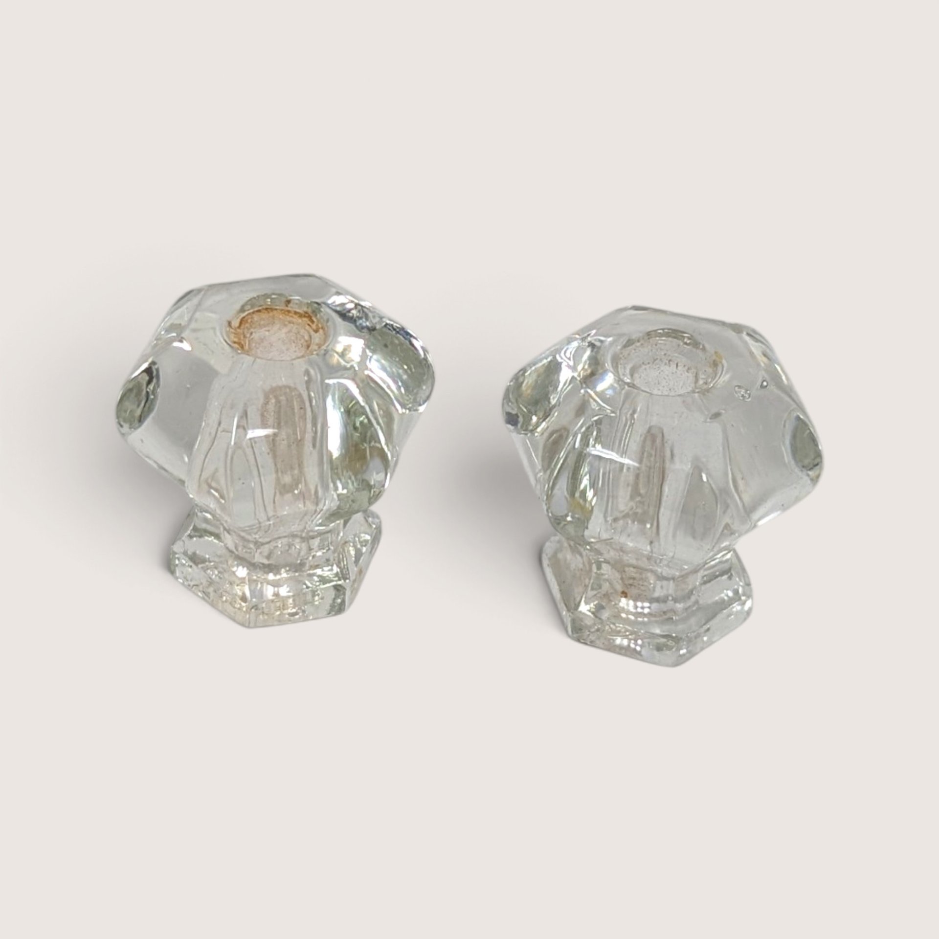 Vintage Assorted Clear Glass Cabinet Knobs And Pull Lot