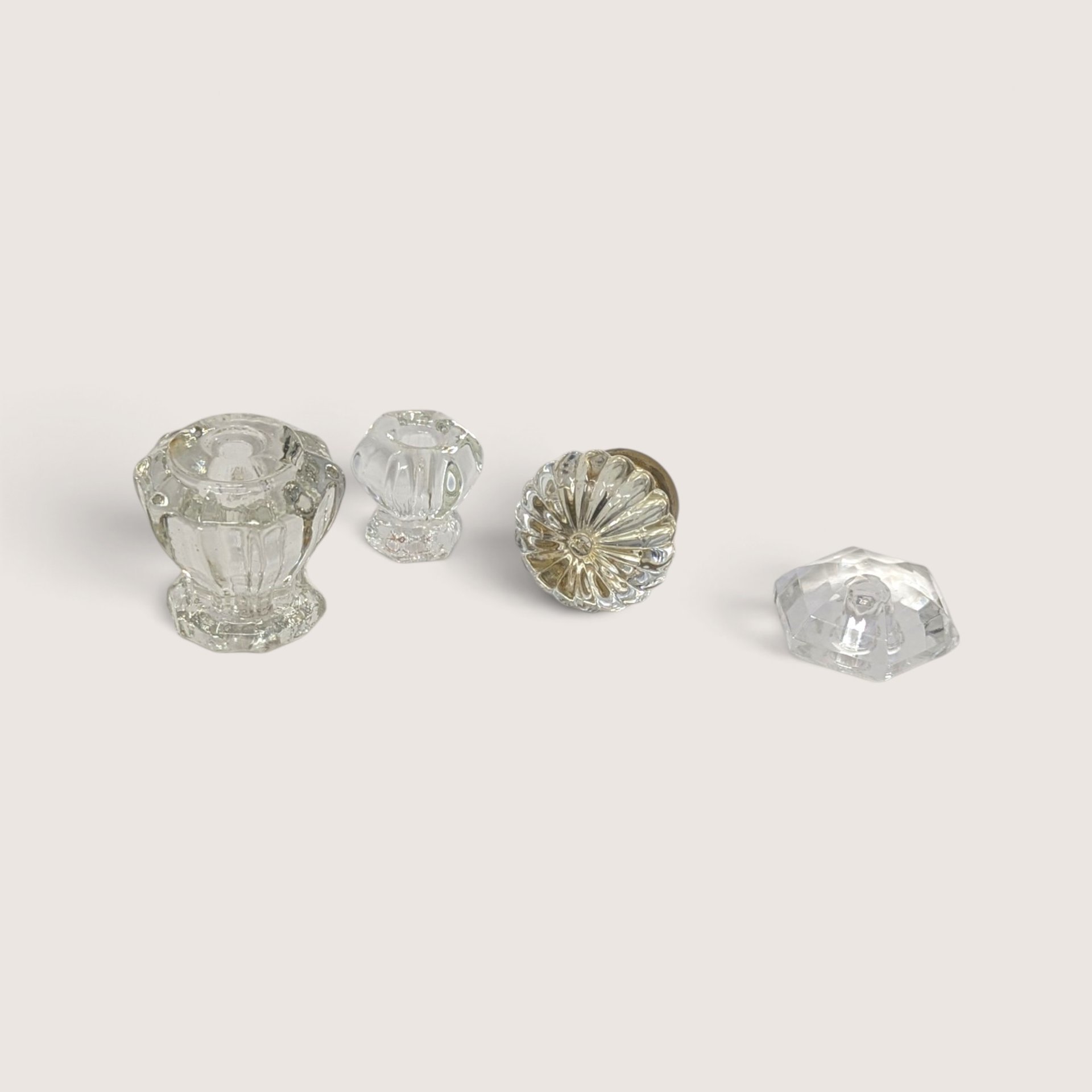 Vintage Assorted Clear Glass Cabinet Knobs And Pull Lot
