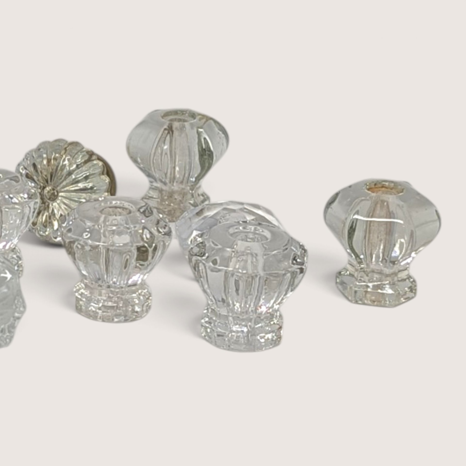 Vintage Assorted Clear Glass Cabinet Knobs And Pull Lot