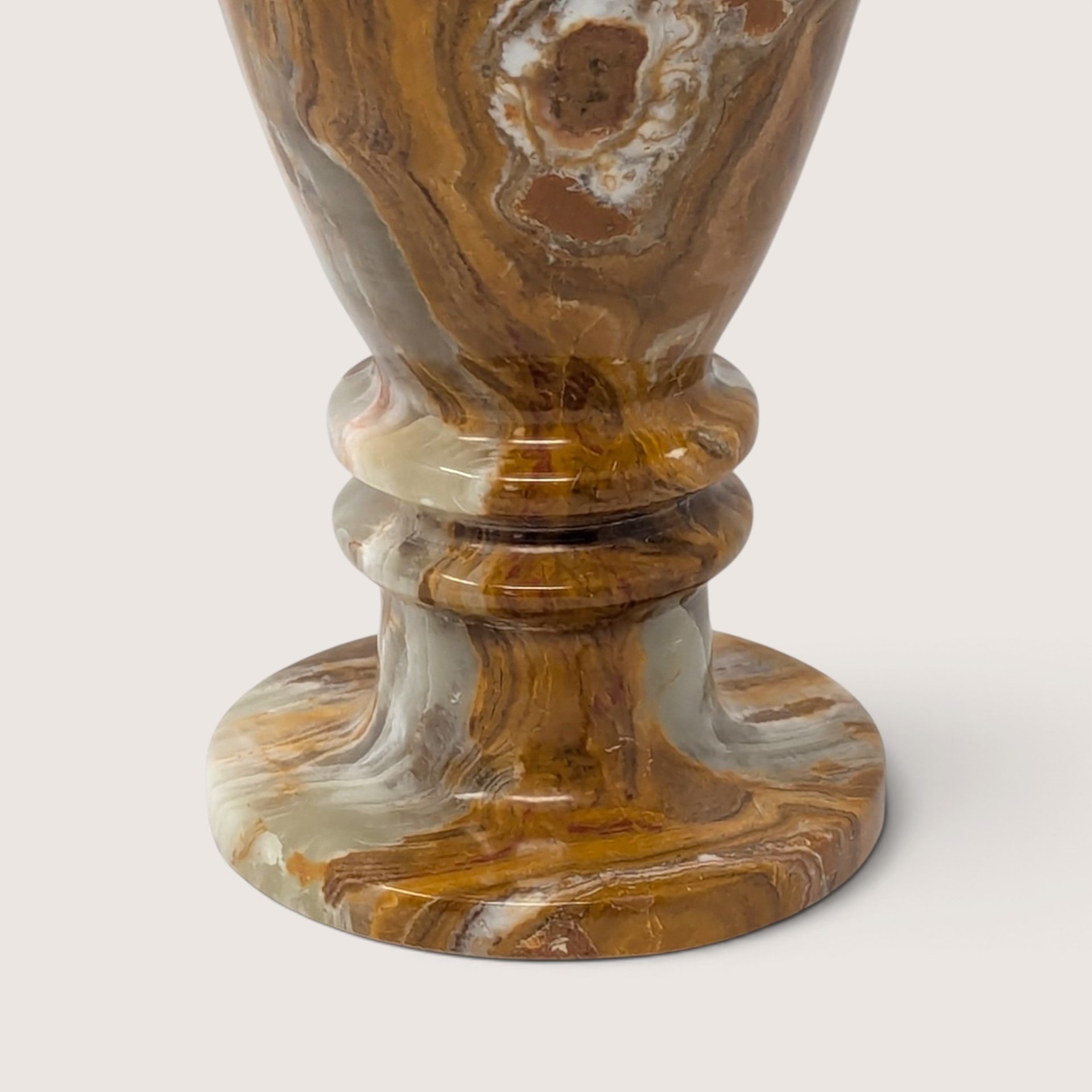 Vintage Banded Alabaster Stone Vase