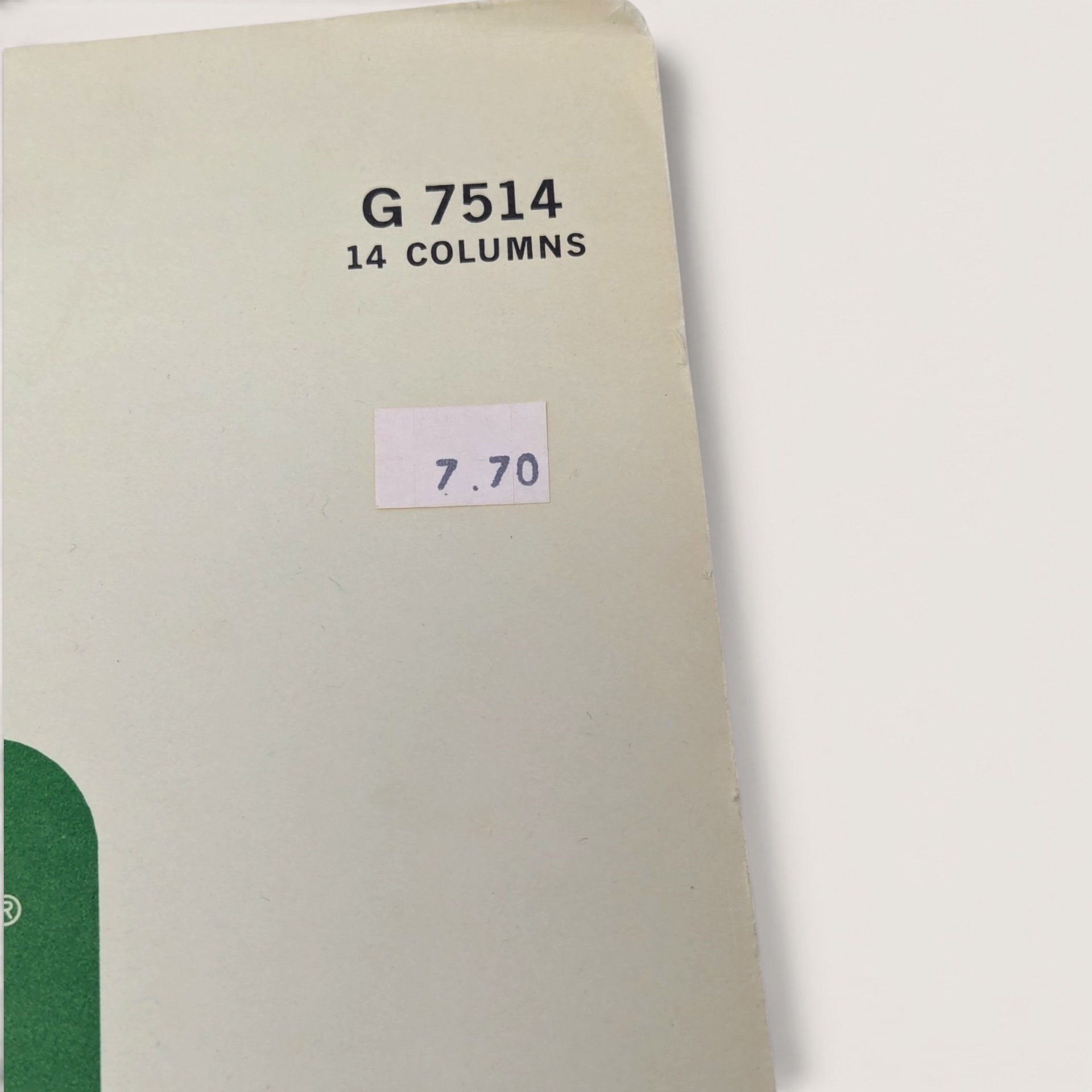 Vintage 1967 Wilson Jones Column Write Columnar Pad G7514