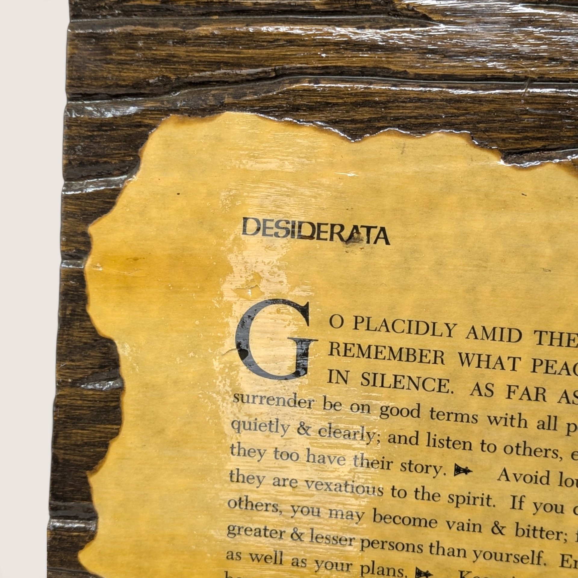 Vintage Desiderata Wood Plaque Wall Hanging