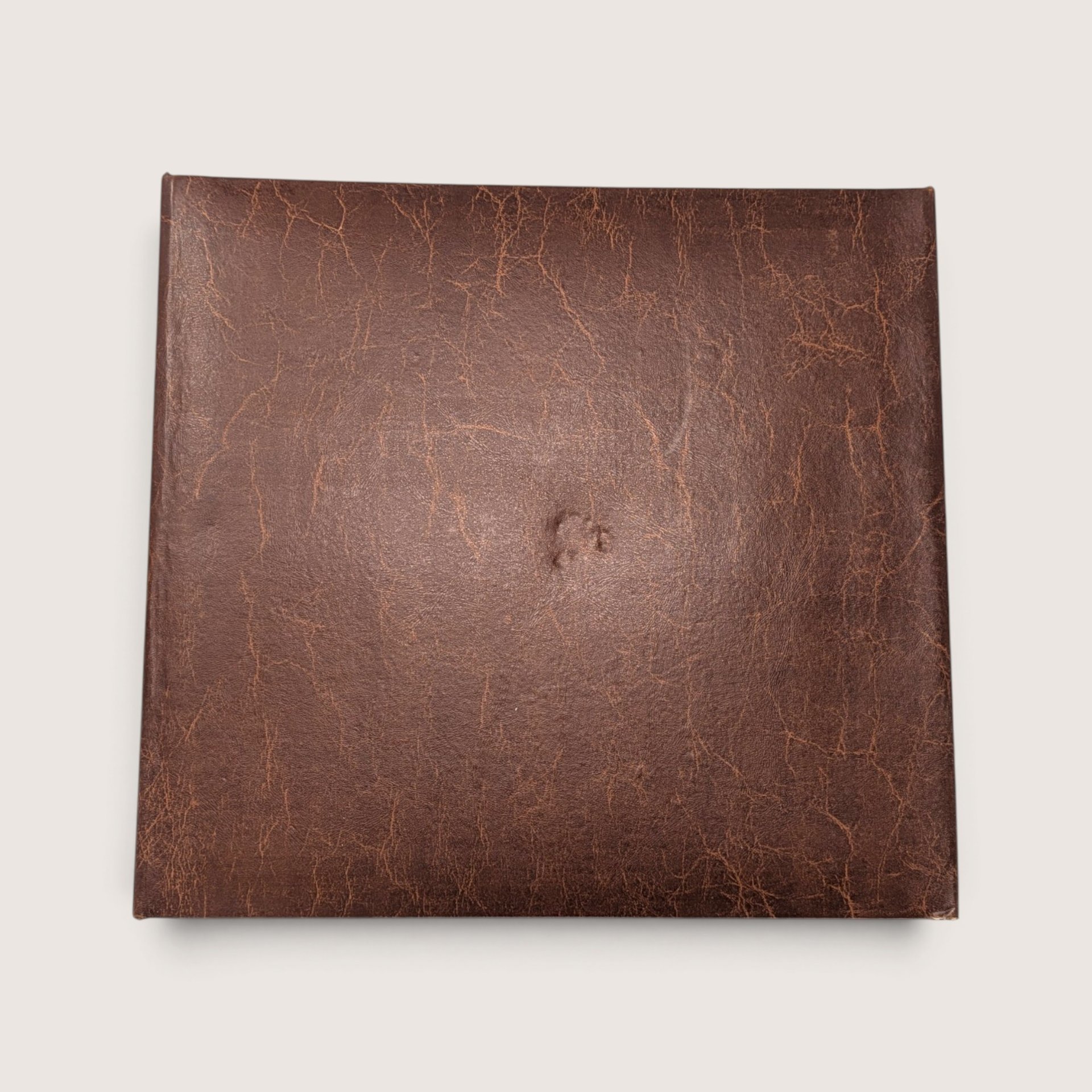 Vintage Brown Tri-Fold Photo Album Gold Filigree Storage