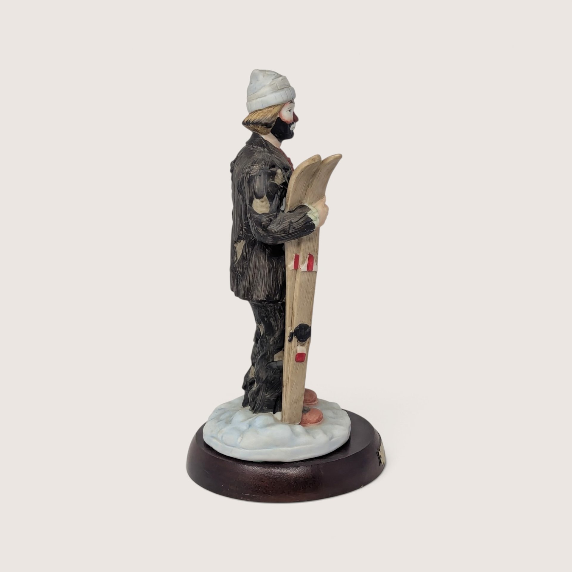 Vintage Flambro Emmett Kelly Jr Skier Porcelain Clown Figurine