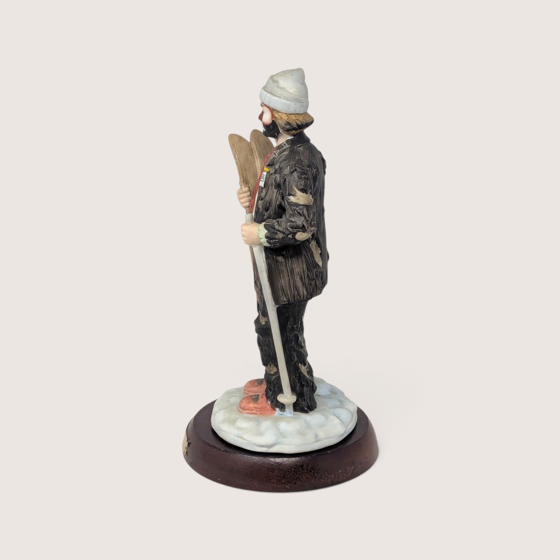 Vintage Flambro Emmett Kelly Jr Skier Porcelain Clown Figurine