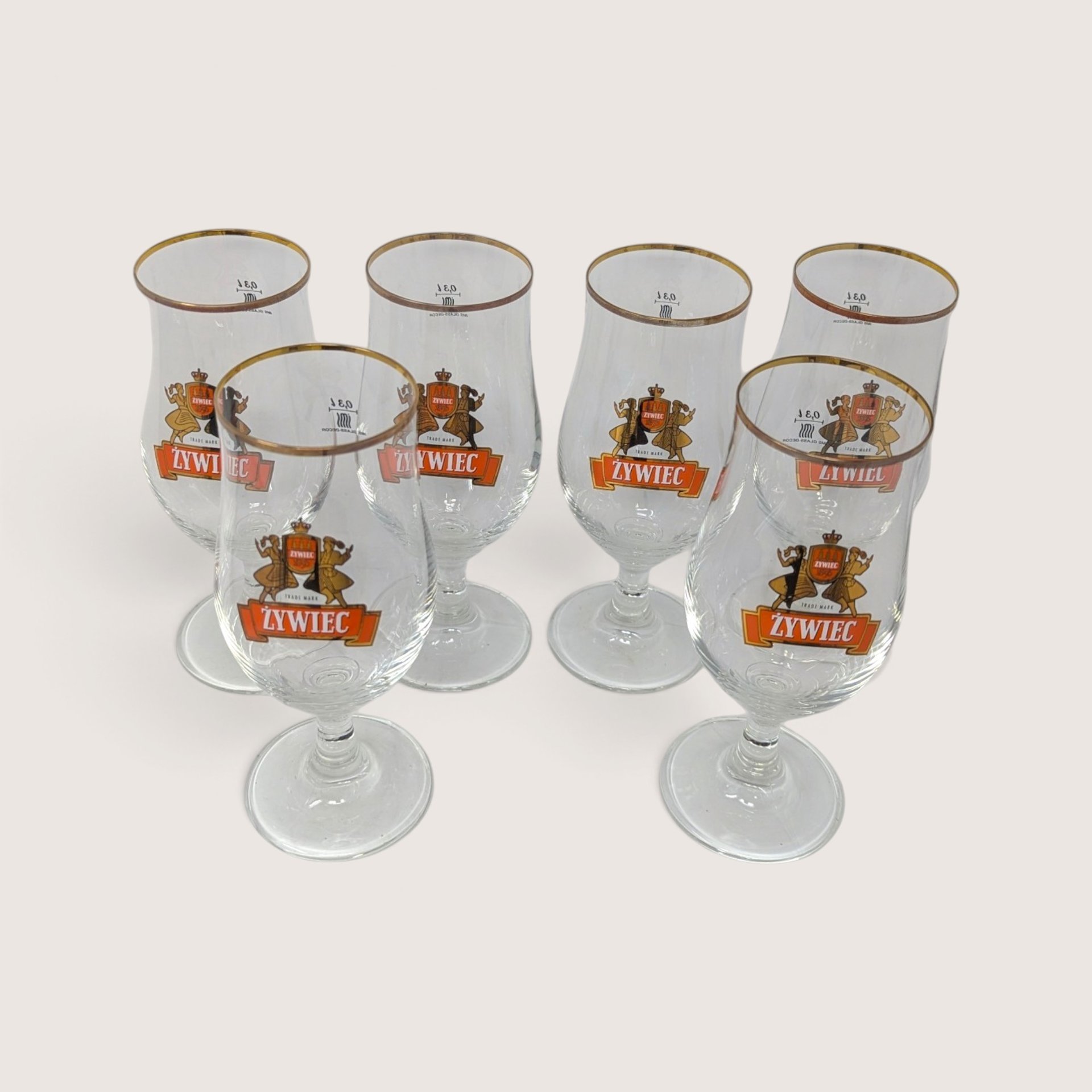 Vintage Ritzenhoff Cristal Zywiec Beer Glass Set 6