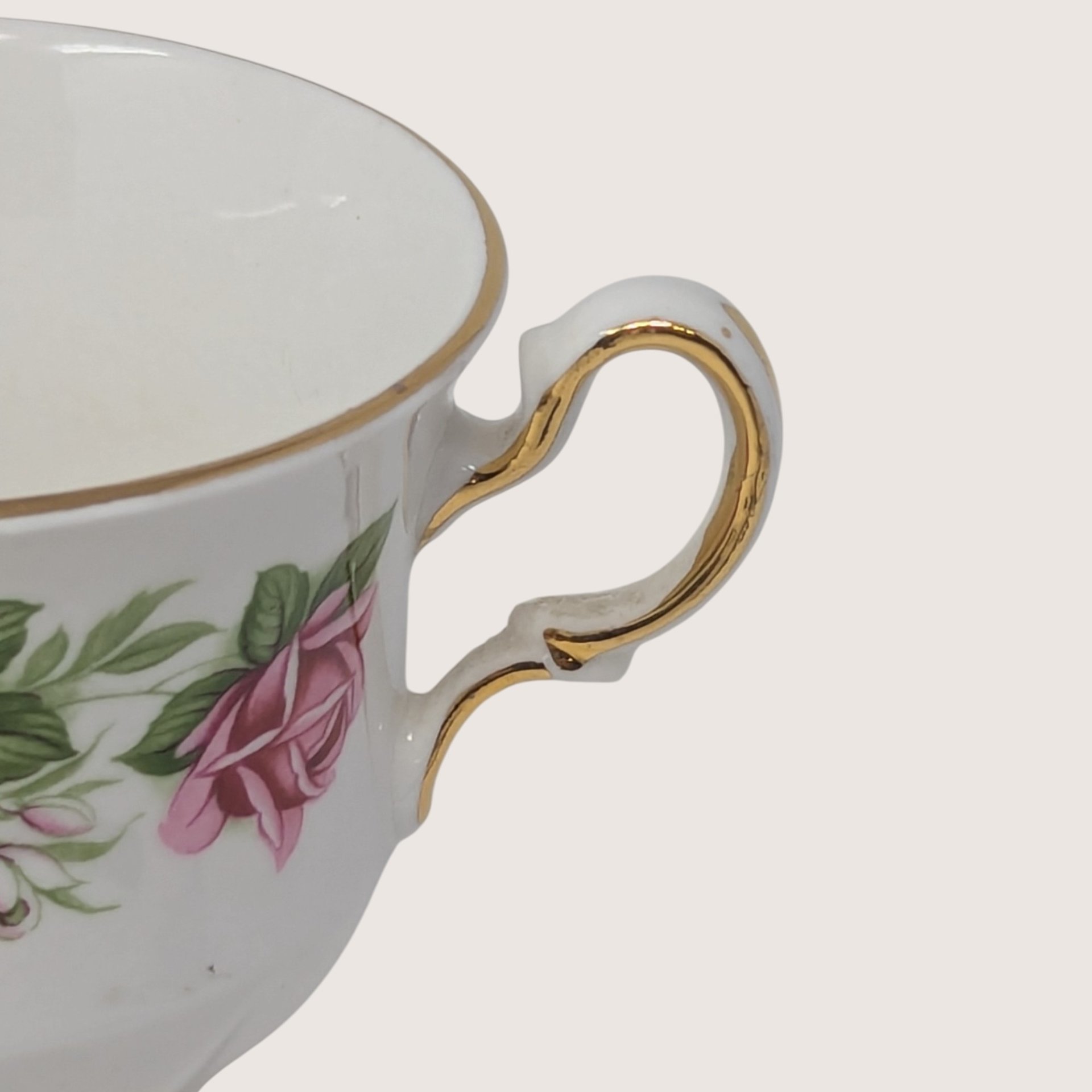 Vintage Queen Anne Bone China Floral Tea Cup And Saucer