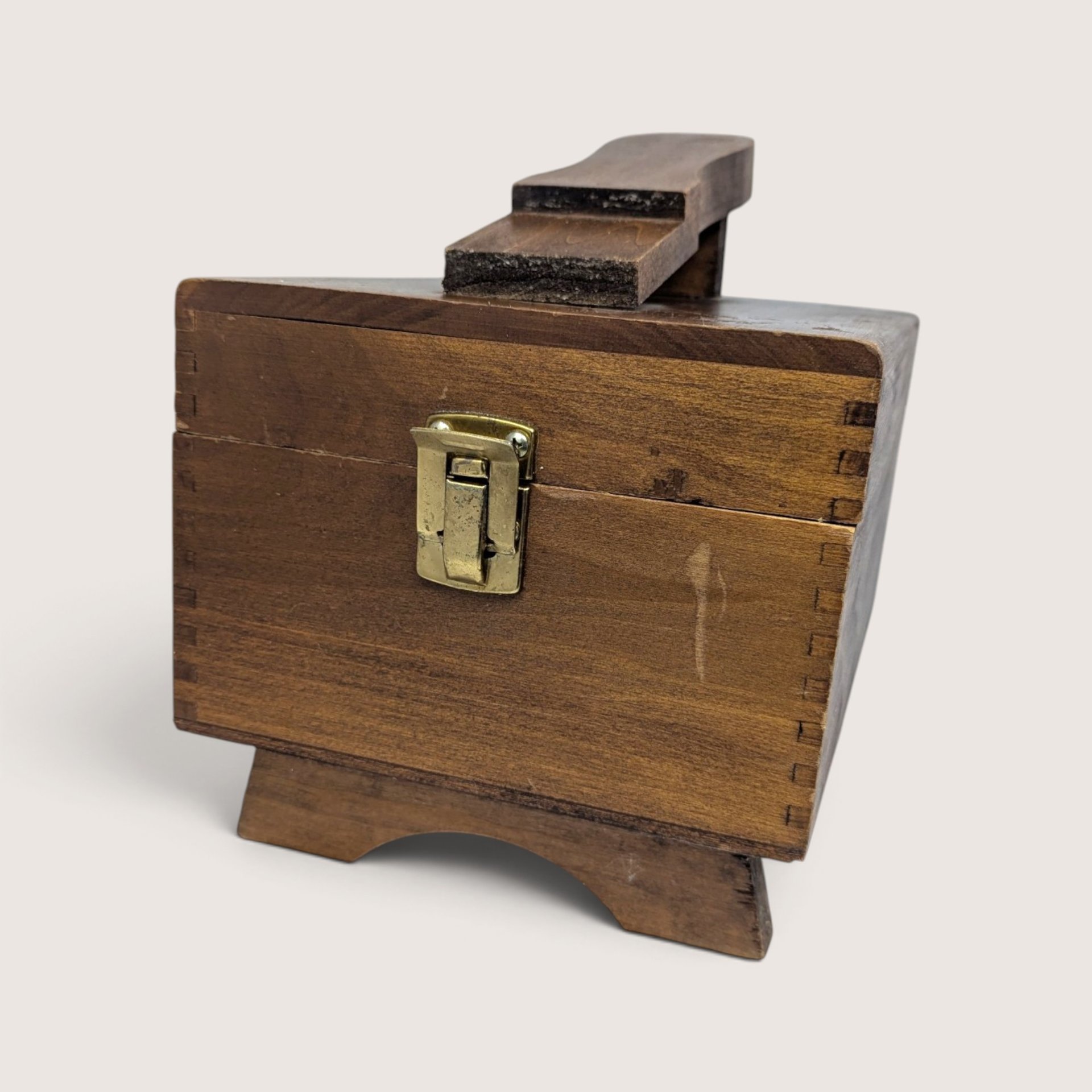 Vintage Wooden Shoe Shine Box Valet