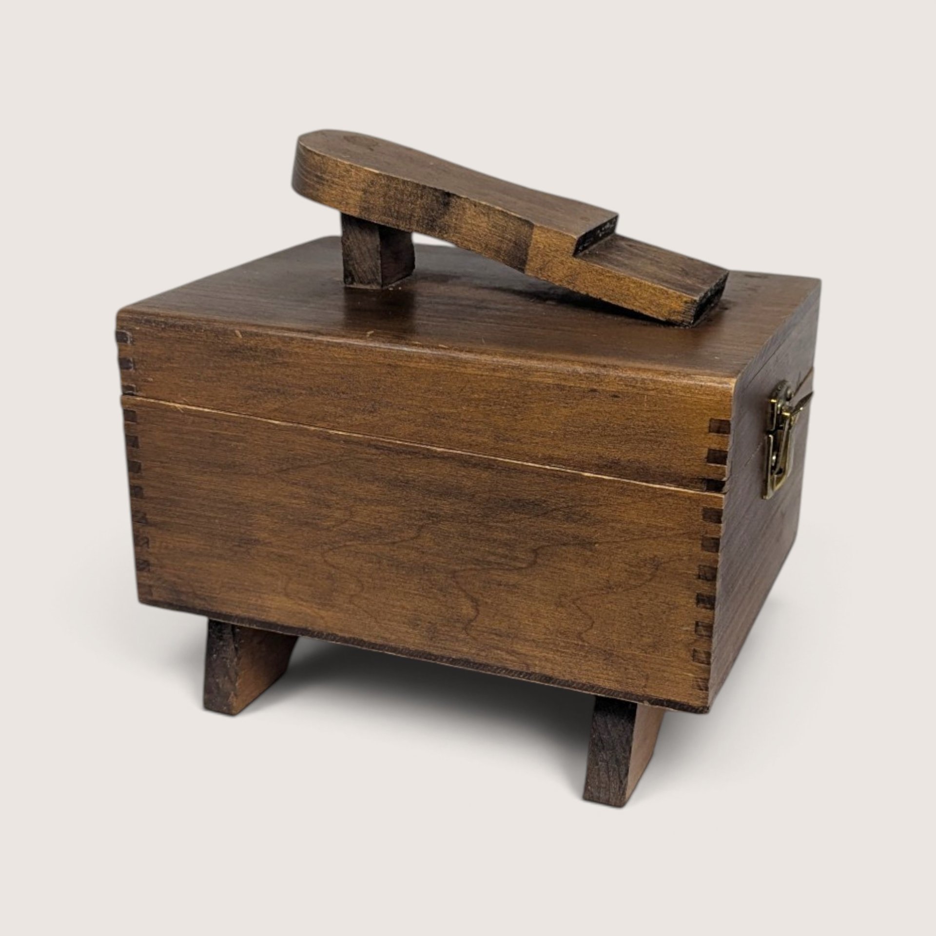Vintage Wooden Shoe Shine Box Valet