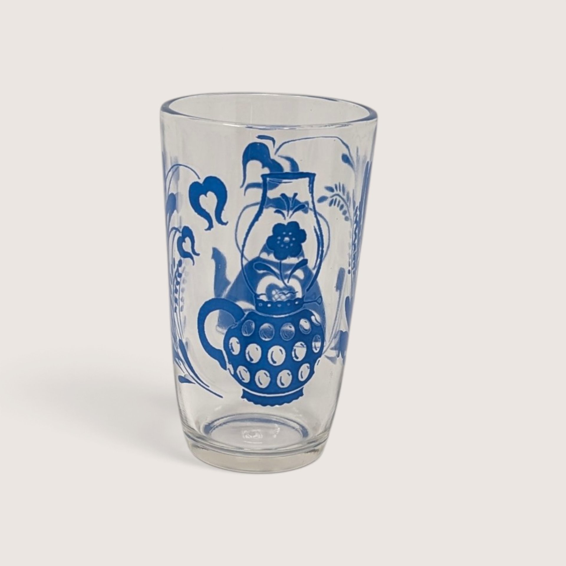 Set Of 4 Vintage Juice Glasses Domestic Scenes