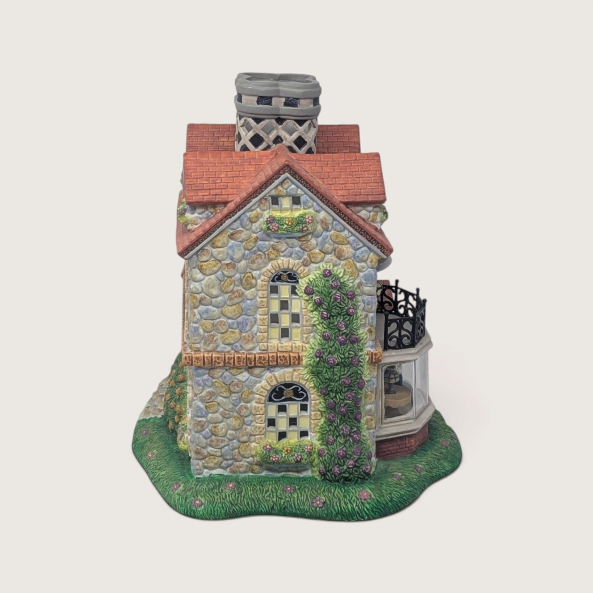 Vintage PartyLite Old World Village #3 Ceramic Tealight House Candle Holder