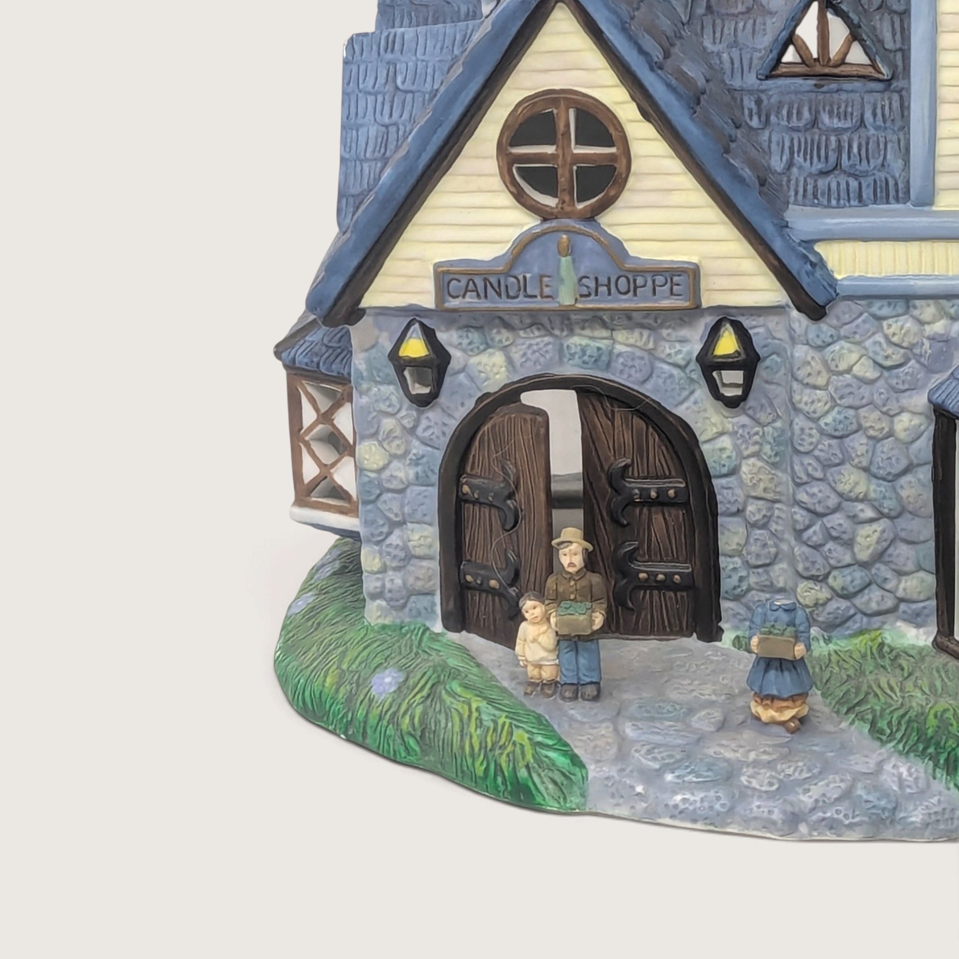 Vintage PartyLite Old World Village #1 Candle Shoppe Ceramic Tealight House
