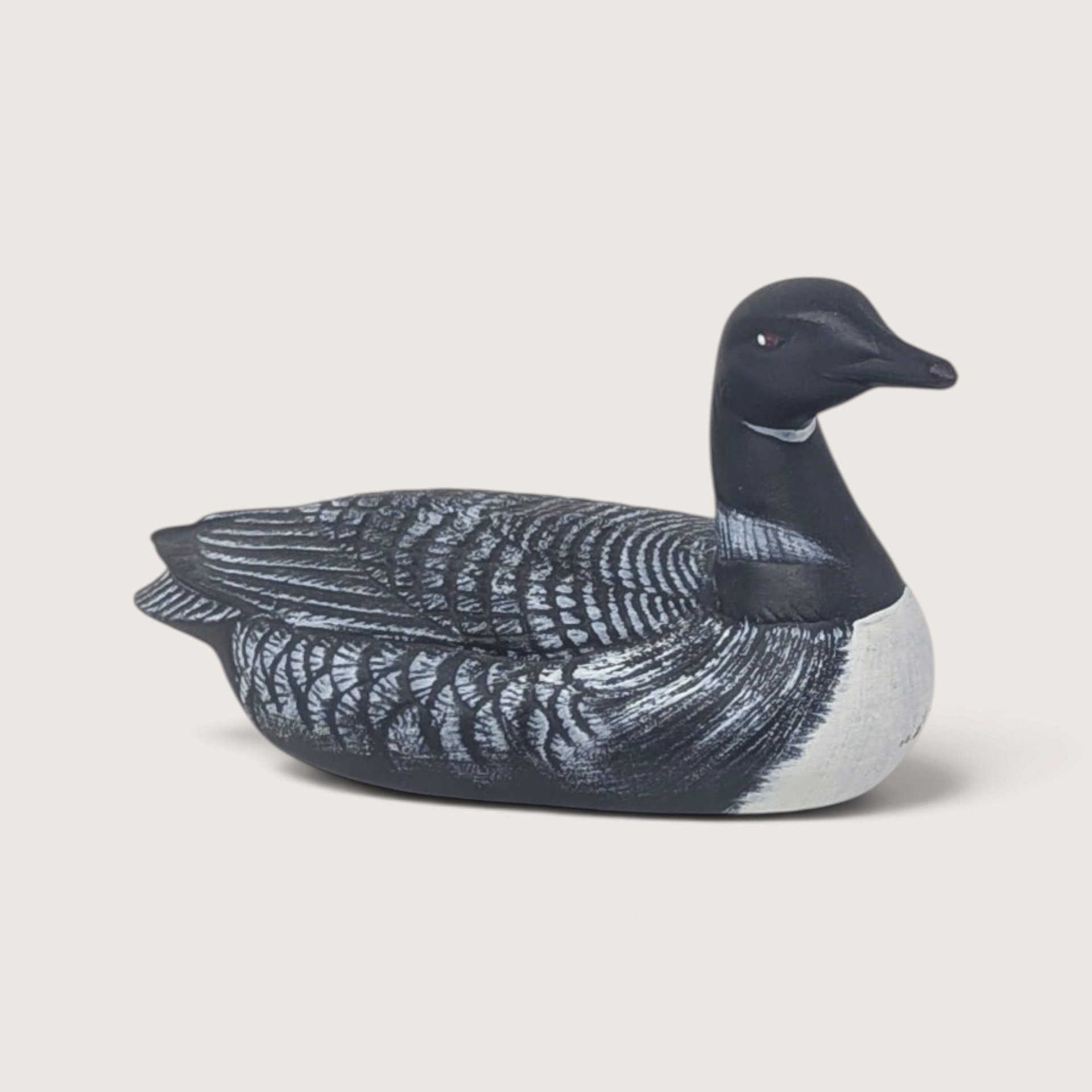 Vintage Set of 3 Loon Figurines Carved Wood and Ceramic