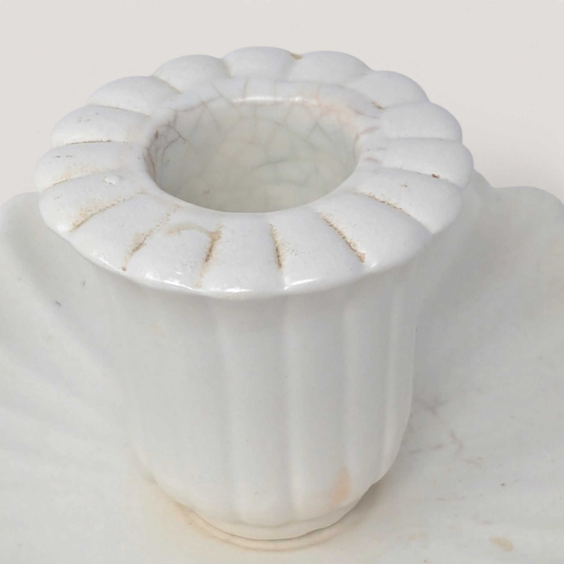 Vintage Red Wing 1197 Ceramic Candle Holder Pair White Taper Holders