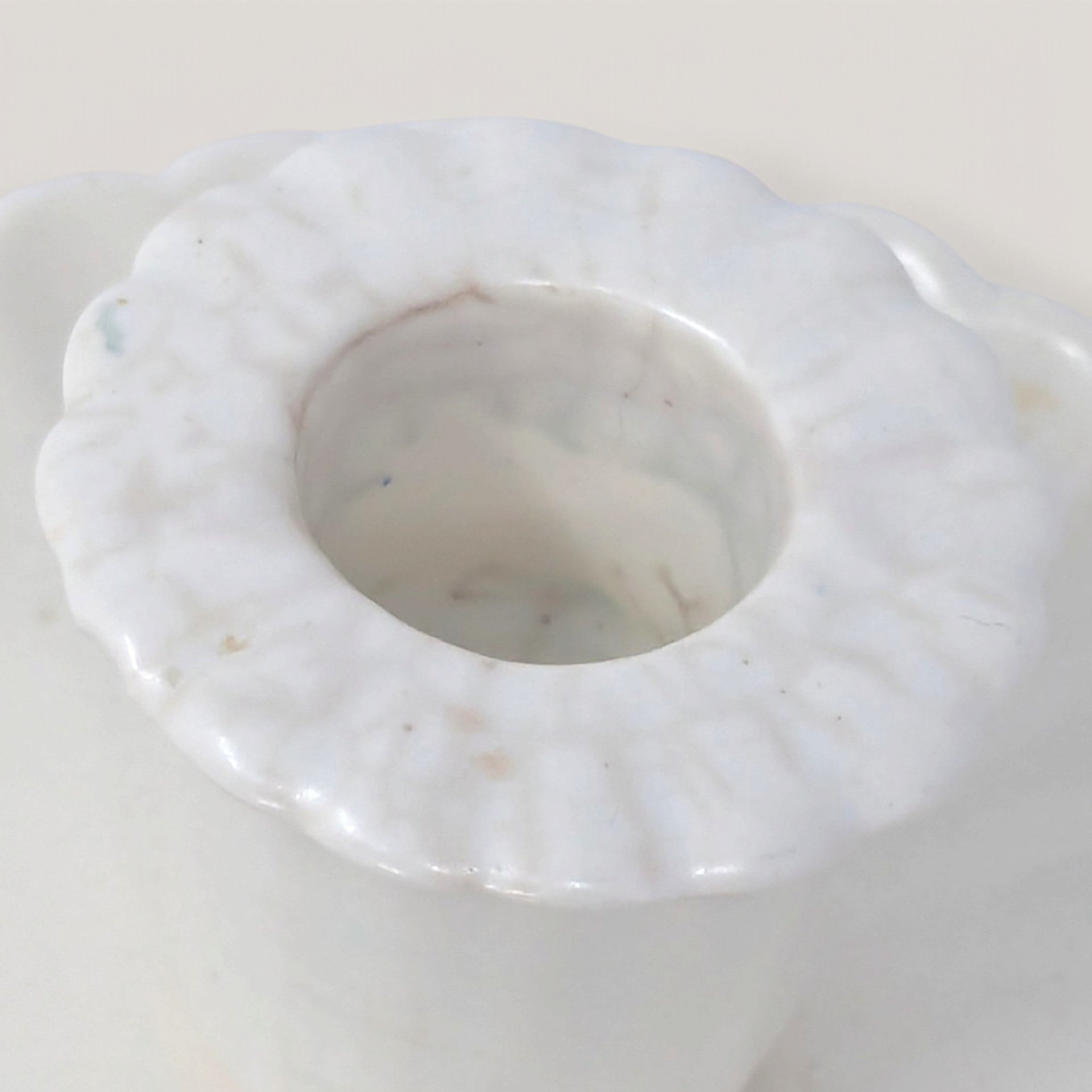 Vintage Red Wing 1197 Ceramic Candle Holder Pair White Taper Holders