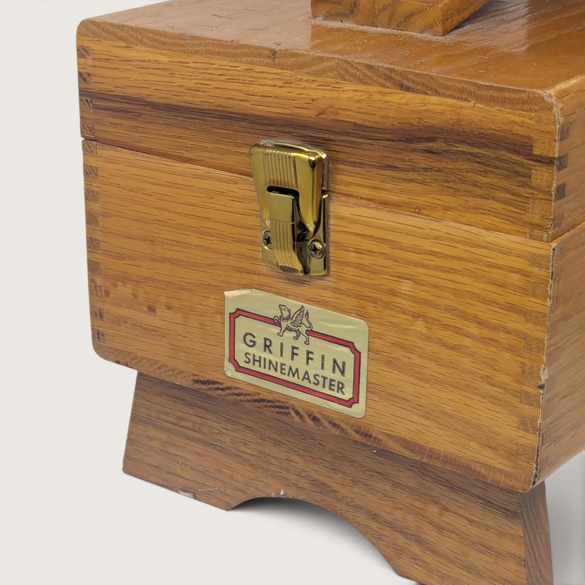 Vintage Griffin Shinemaster Wooden Shoe Shine Box
