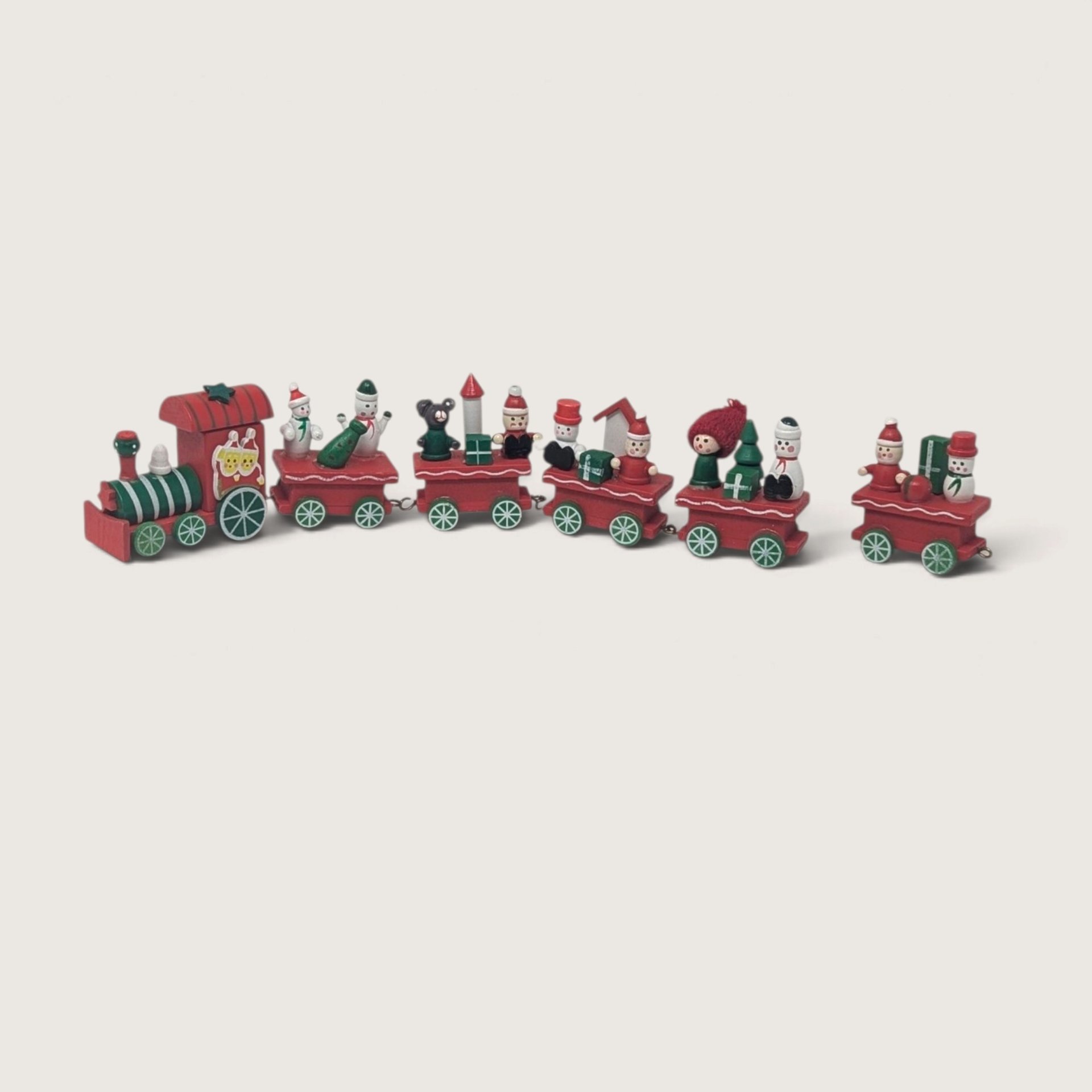 Vintage Small Wooden Christmas Train Set 