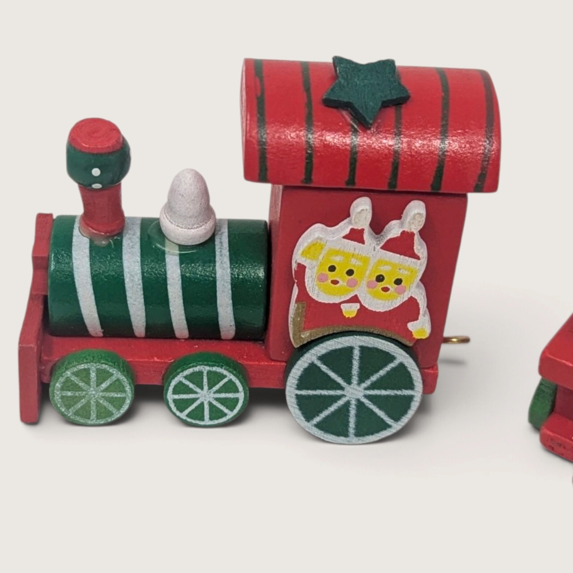 Vintage Small Wooden Christmas Train Set 
