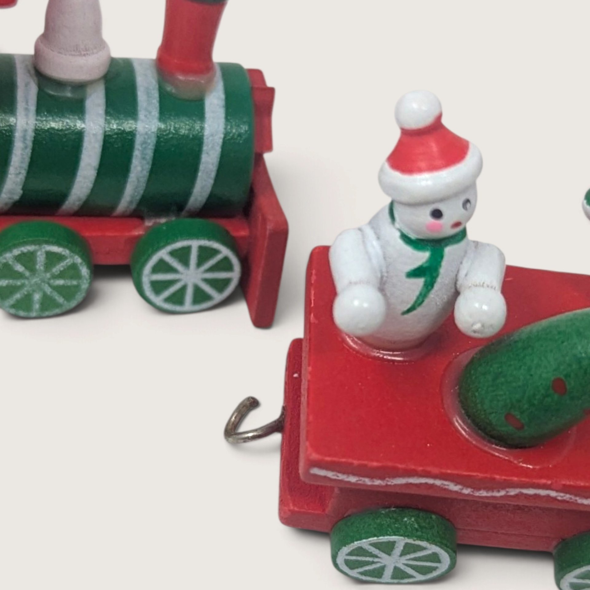 Vintage Small Wooden Christmas Train Set 