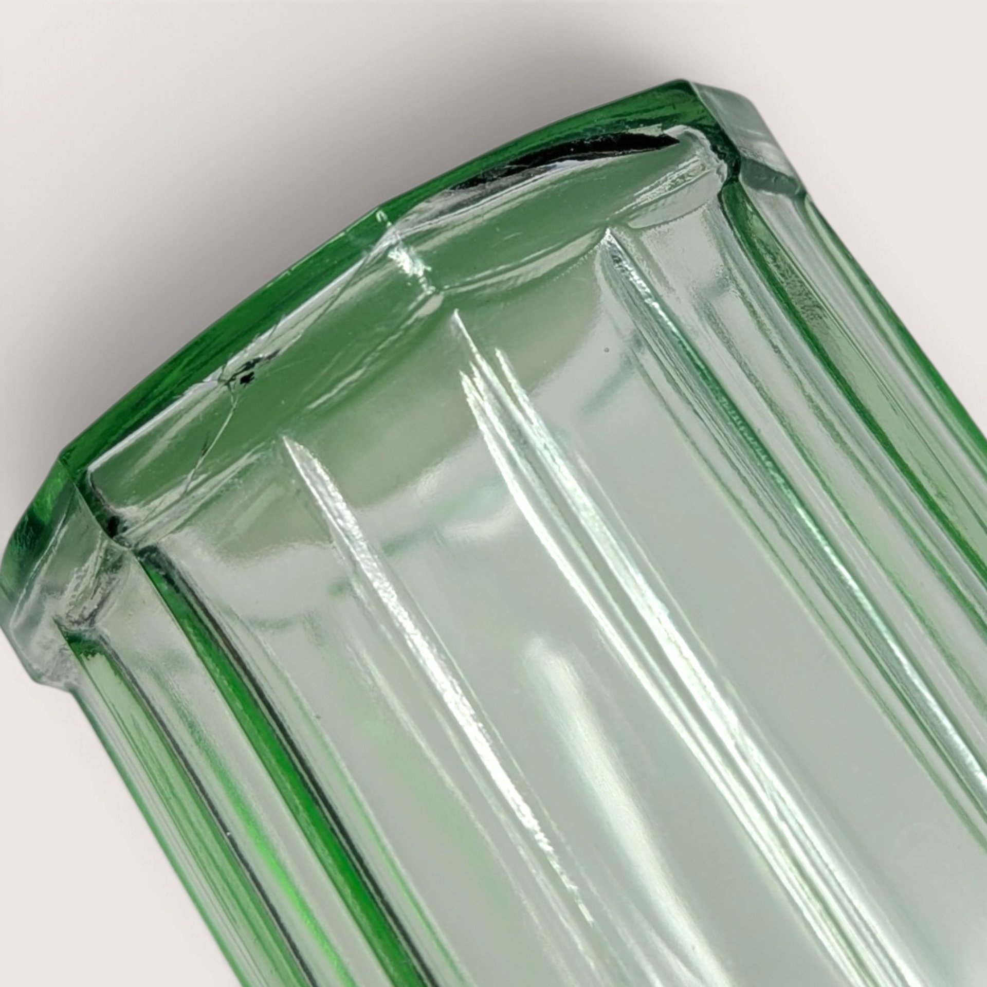 Vintage Pair of Green Glass Flower Frog Vases with Wire Lids