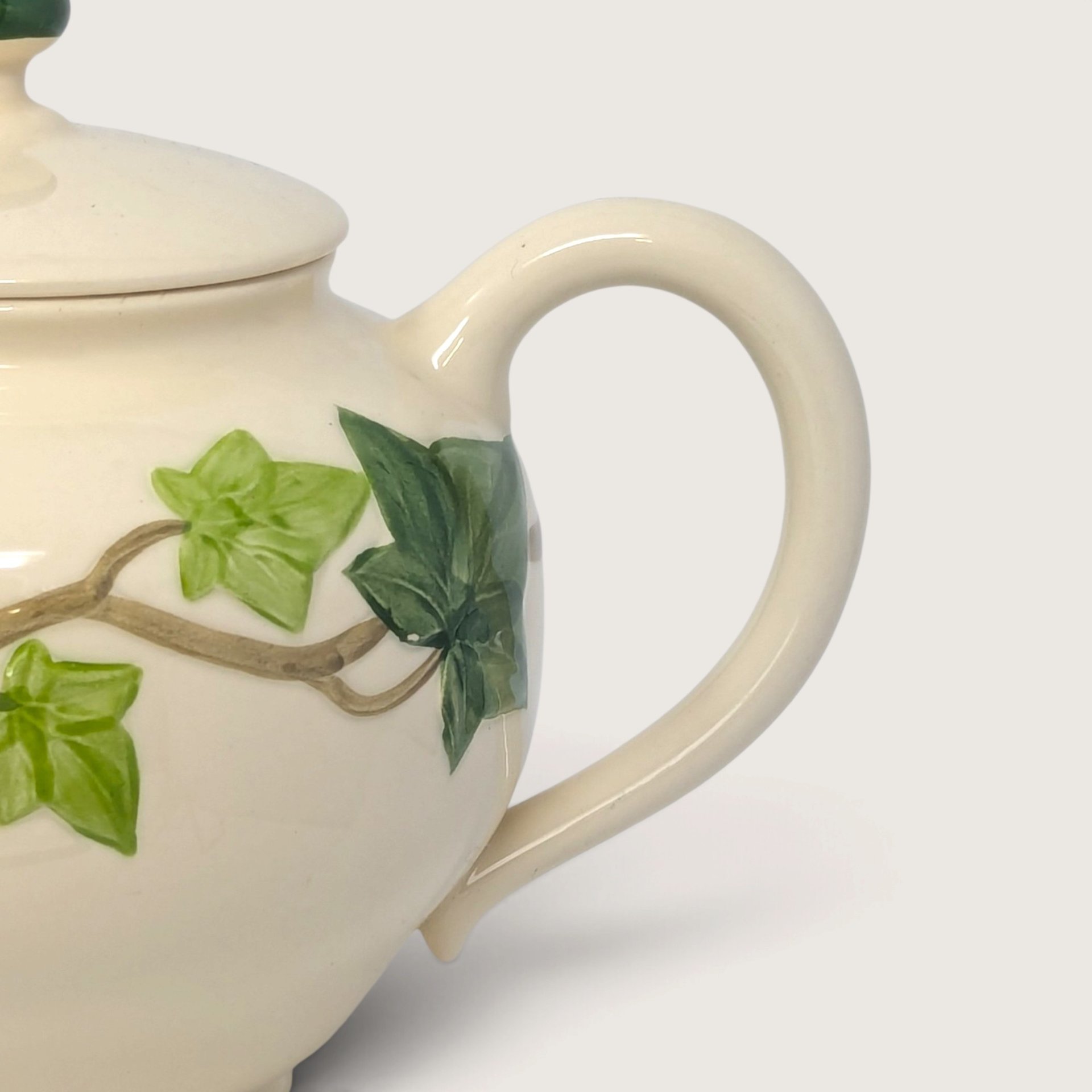 Vintage Franciscan Ivy Teapot Hand Decorated Ceramic