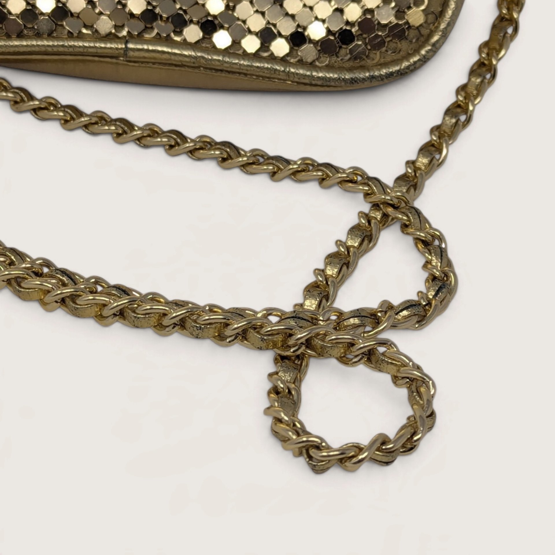 Vintage Whiting and Davis International Gold Metal Mesh Mini 