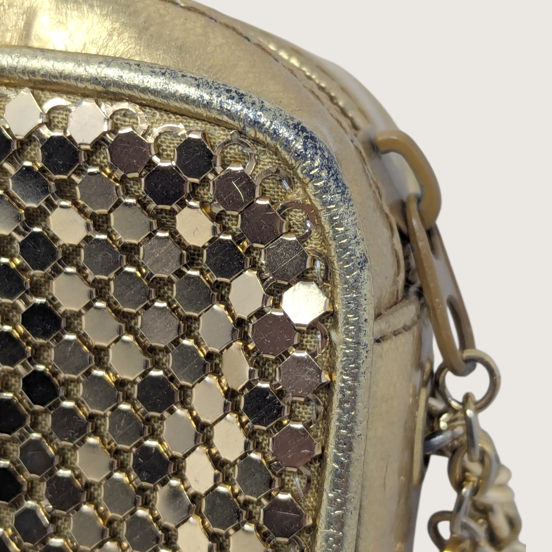 Vintage Whiting and Davis International Gold Metal Mesh Mini 