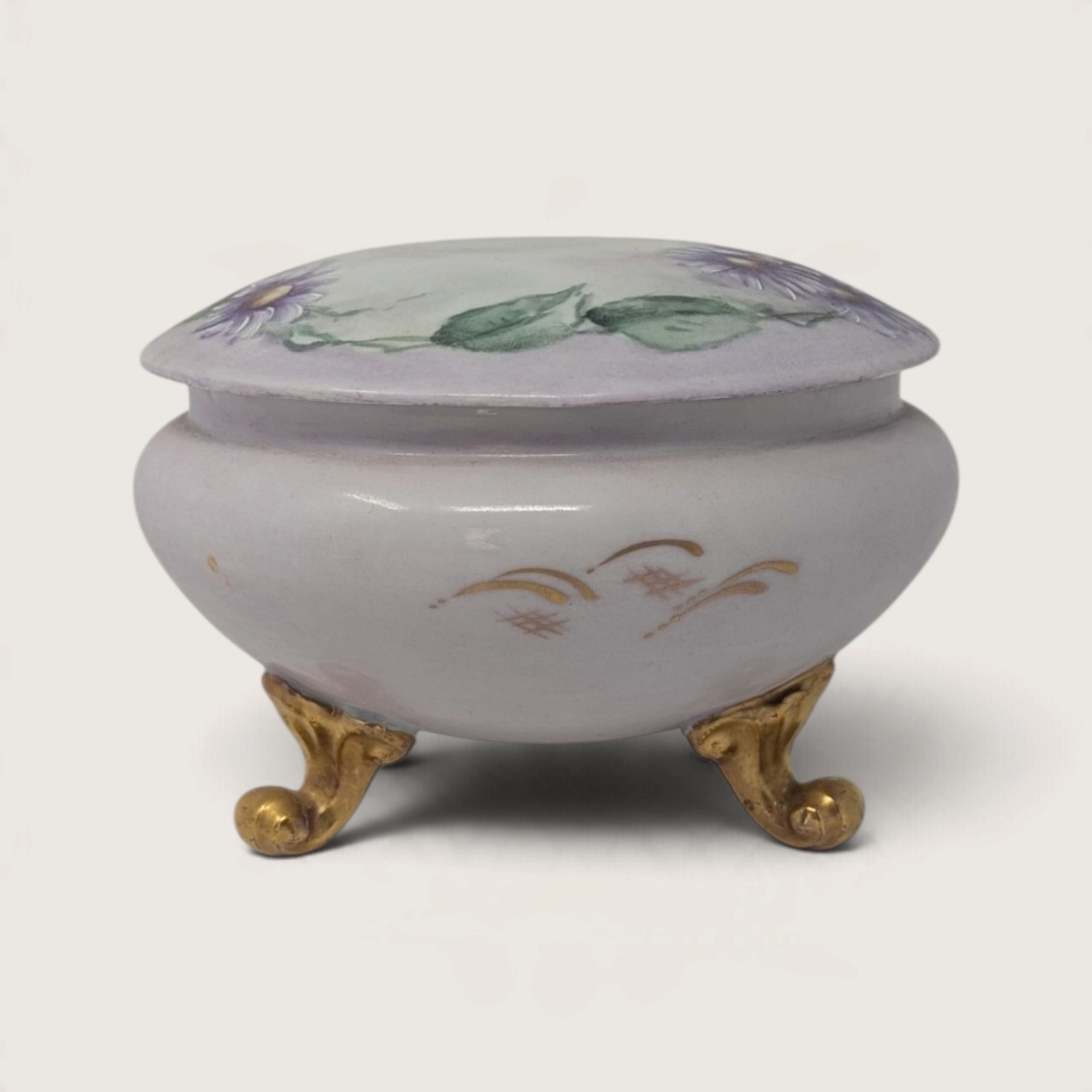 Antique OE & EG Royal Austria Footed Porcelain Trinket Box