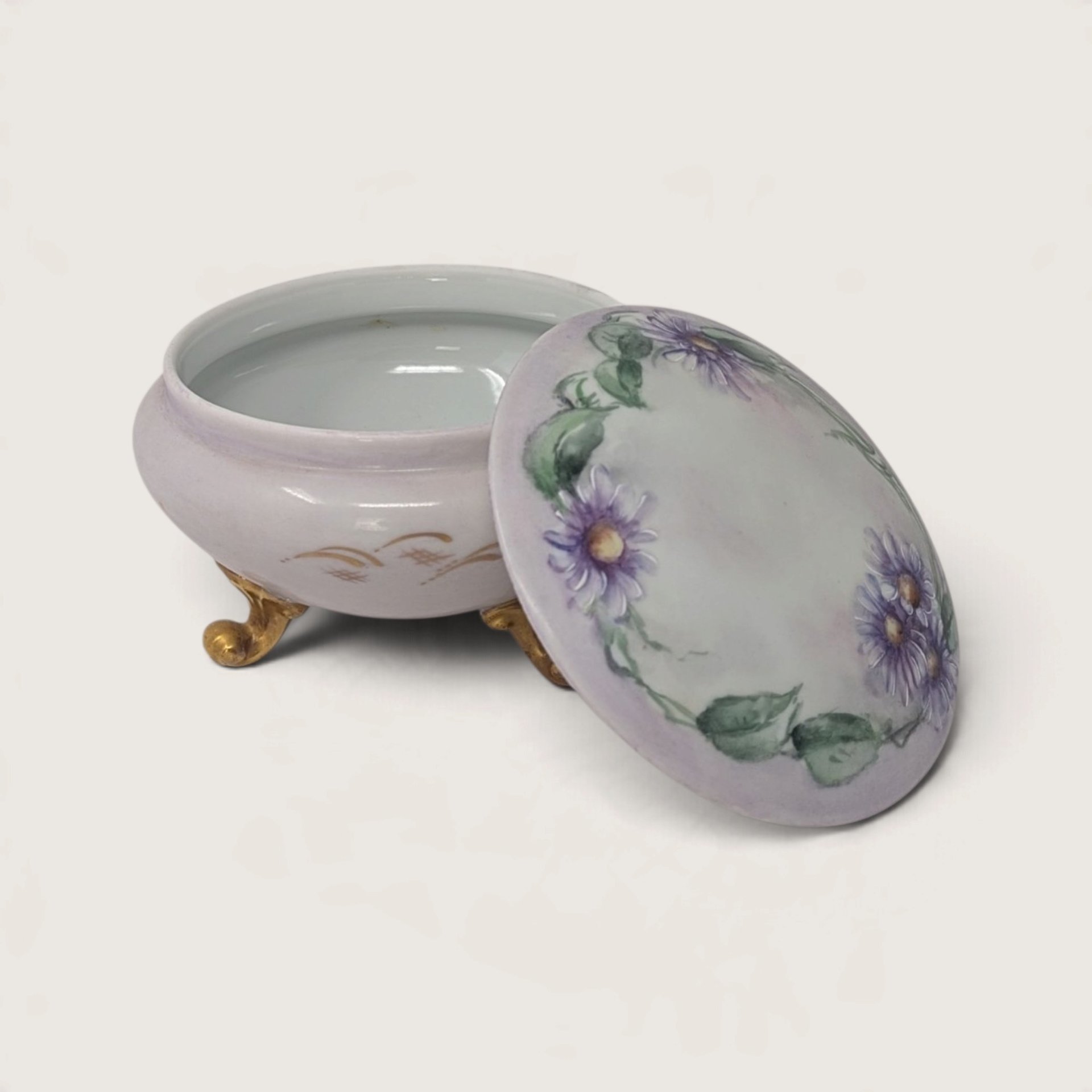 Antique OE & EG Royal Austria Footed Porcelain Trinket Box