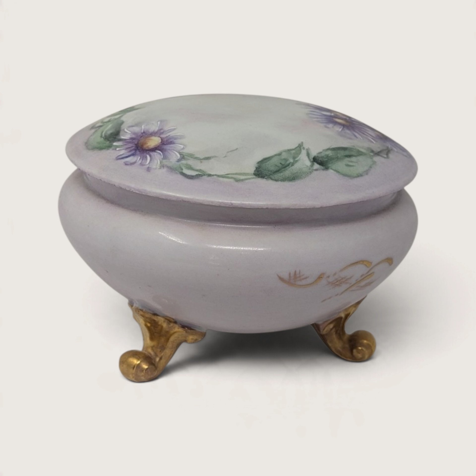 Antique OE & EG Royal Austria Footed Porcelain Trinket Box