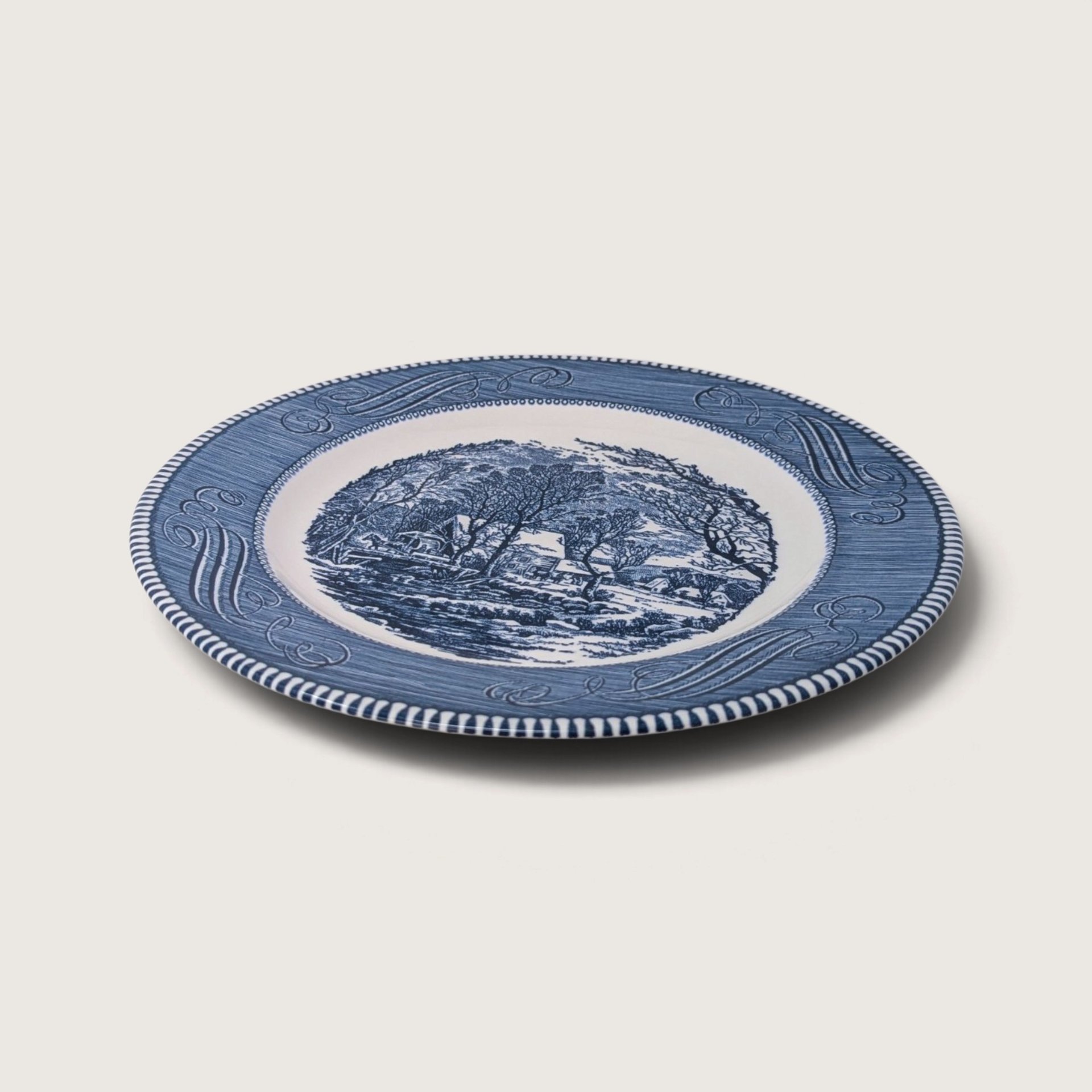 Vintage Royal China Currier and Ives The Old Grist Mill 10 Inch Dinner Plates Set of 6