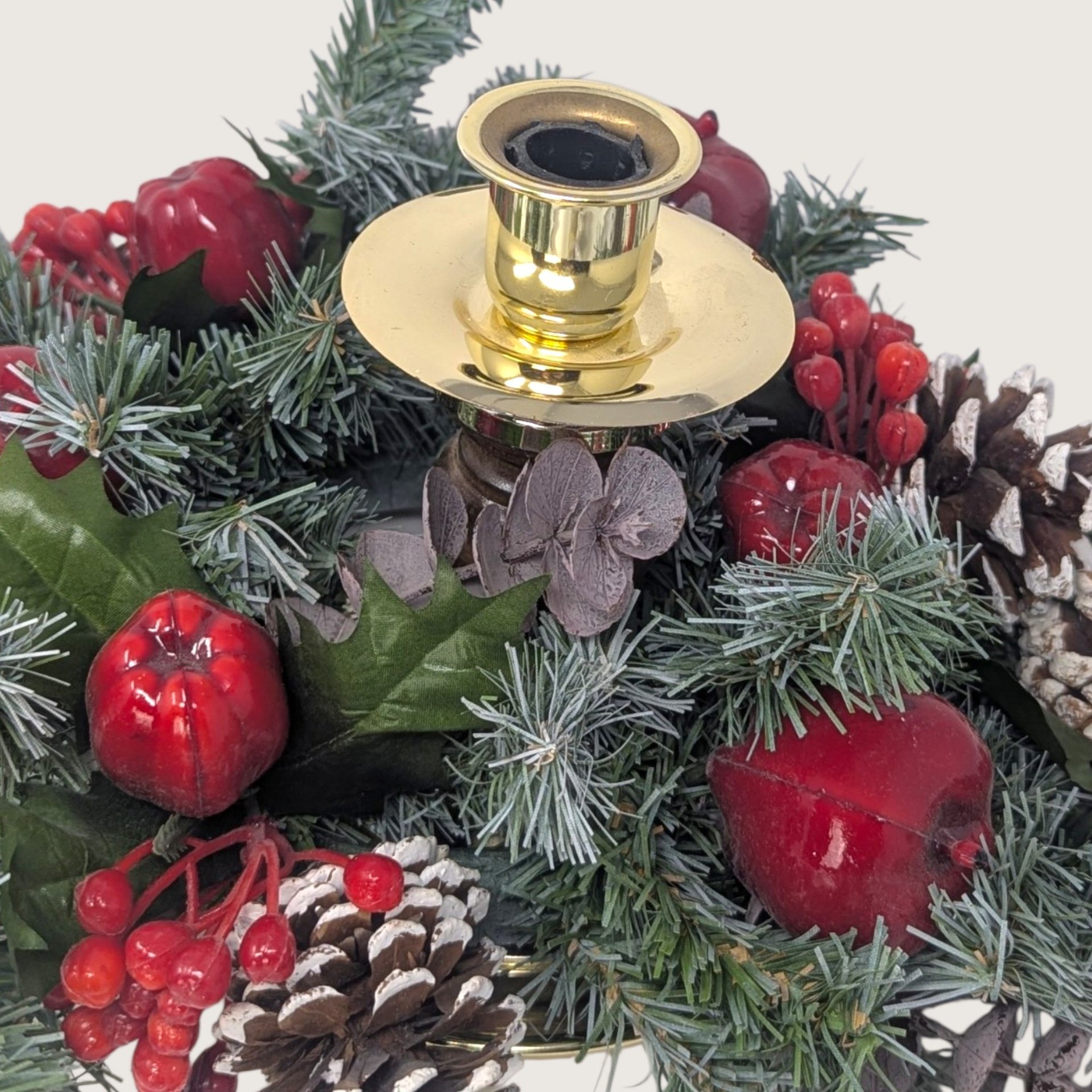 Vintage Home Interiors Christmas Taper Candle Holder Centerpiece