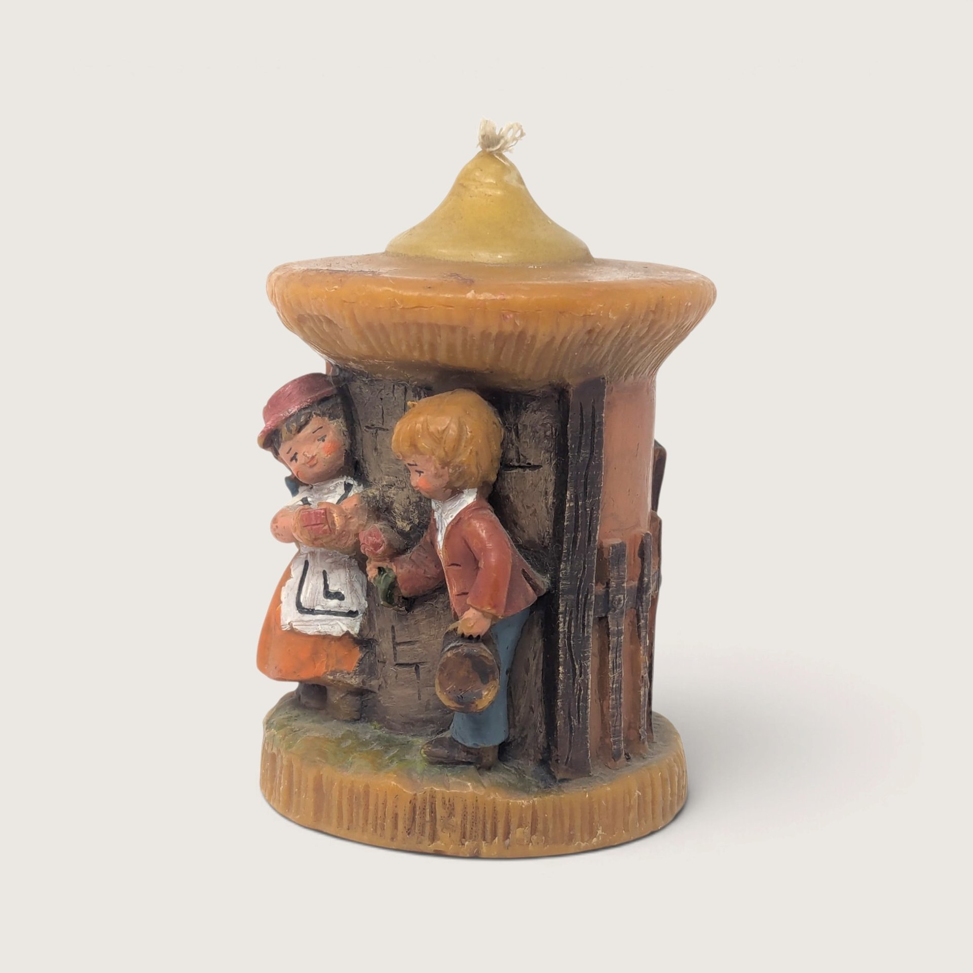 Vintage Gunter Kerzen Walldurn Carved Wax Candle Germany