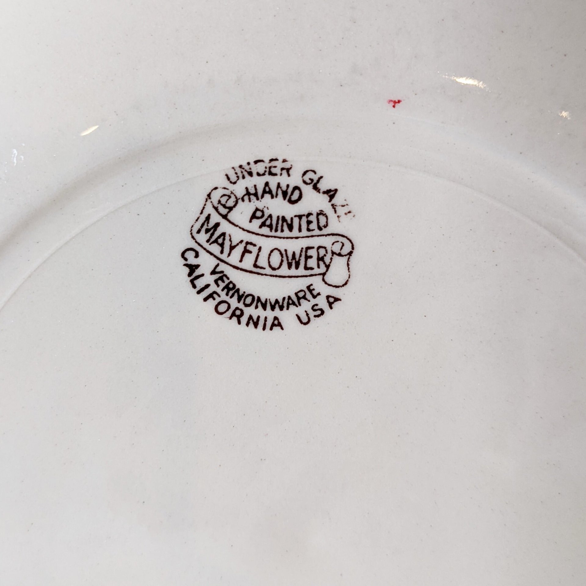 Mayflower Vernon Kilns Hand-Painted Dinner 6 Plates