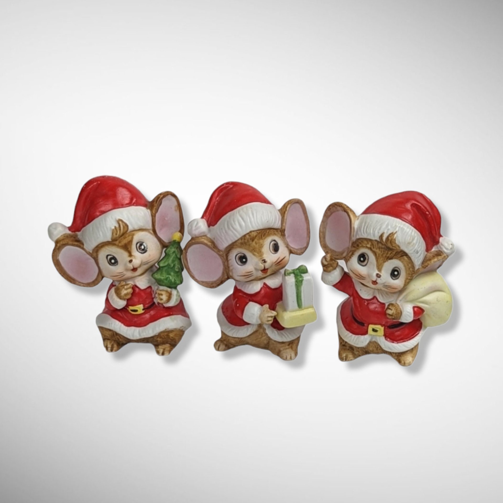 Trio of Homco Christmas Mice Figurines Choose Between 5210 and 5405