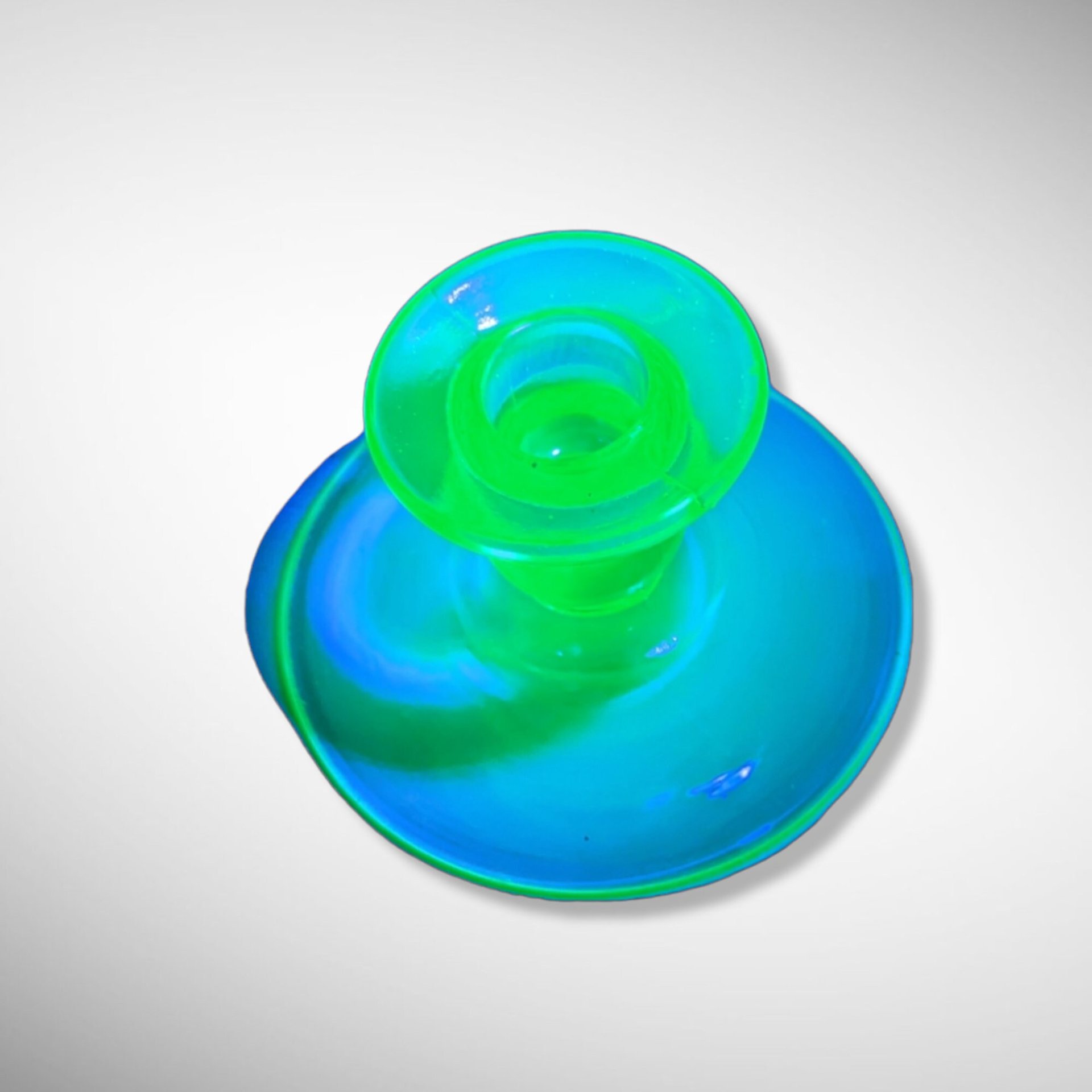 Uranium Glass Single Candlestick Holder