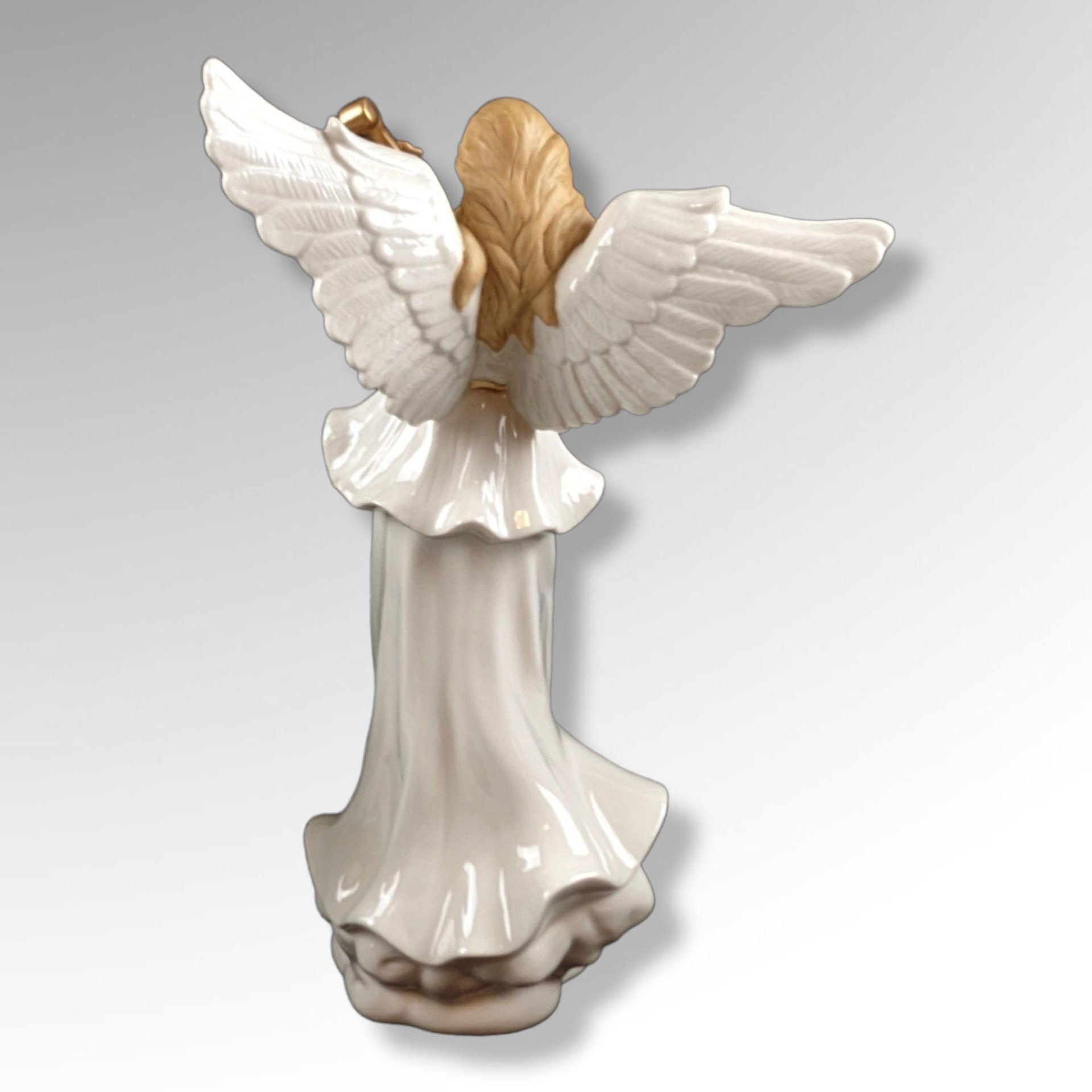Angel Playing Mandolin Light Up 12 1/2" Statue