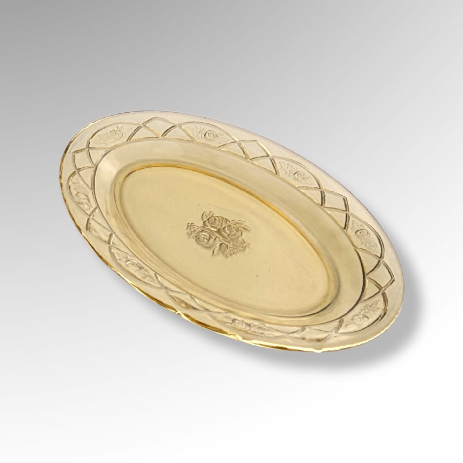 1930's Federal Glass Rosemary "Dutch Rose" 12" Platter, Depression Glass