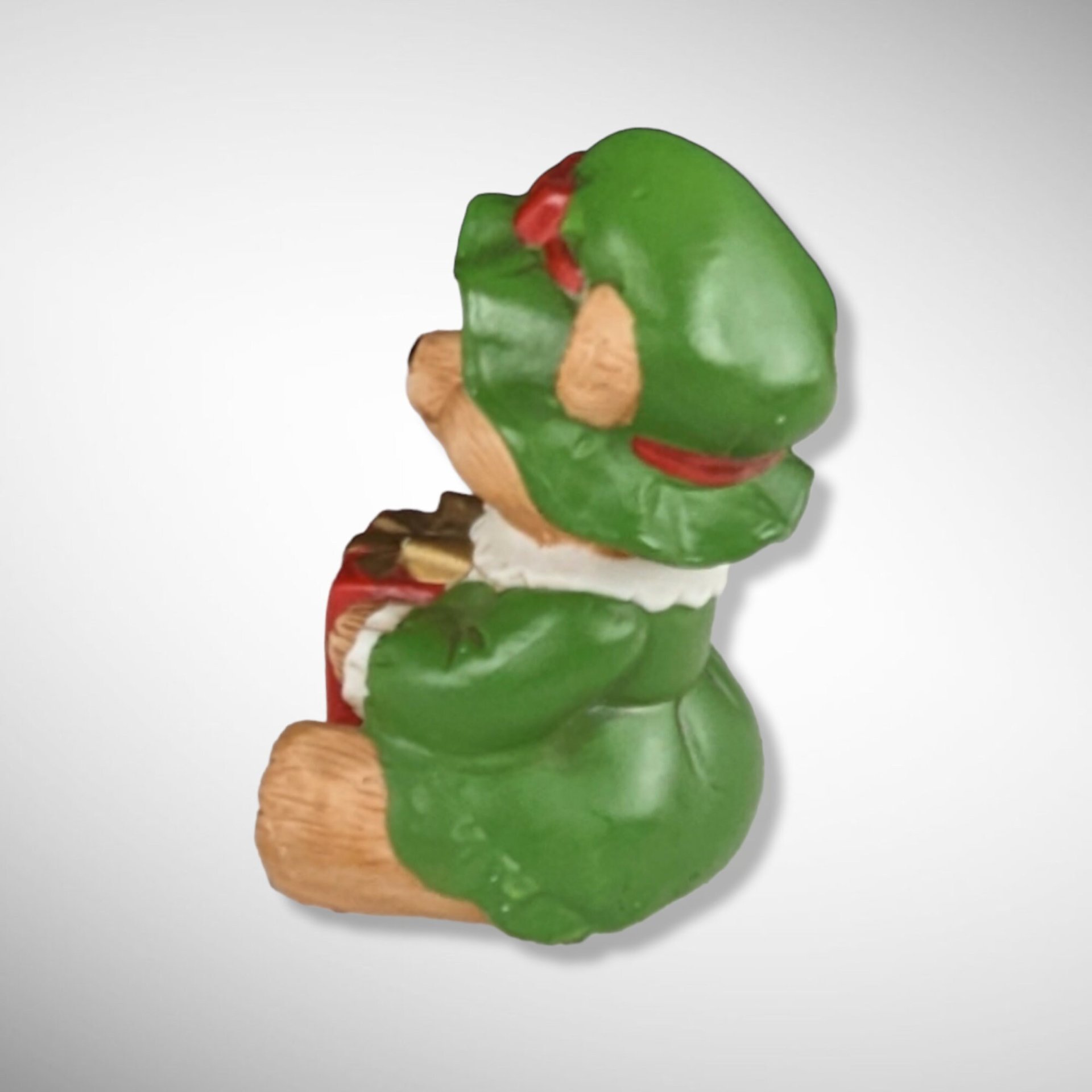 Pair of Vintage Homco Christmas Bear Figurines 5175